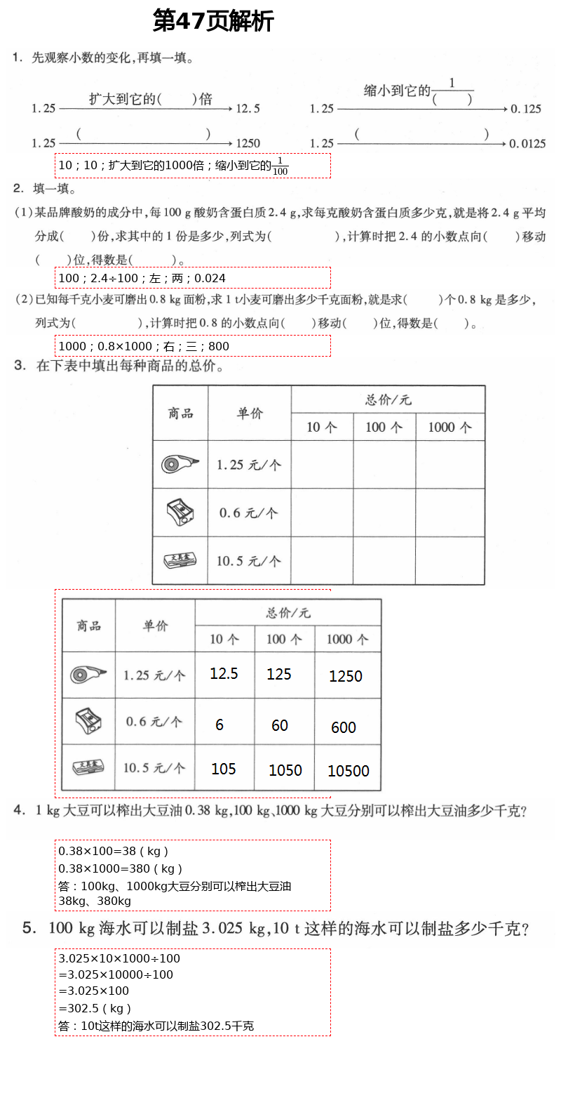 2021年新思維伴你學(xué)單元達(dá)標(biāo)測(cè)試卷四年級(jí)數(shù)學(xué)下冊(cè)人教版 第47頁(yè)