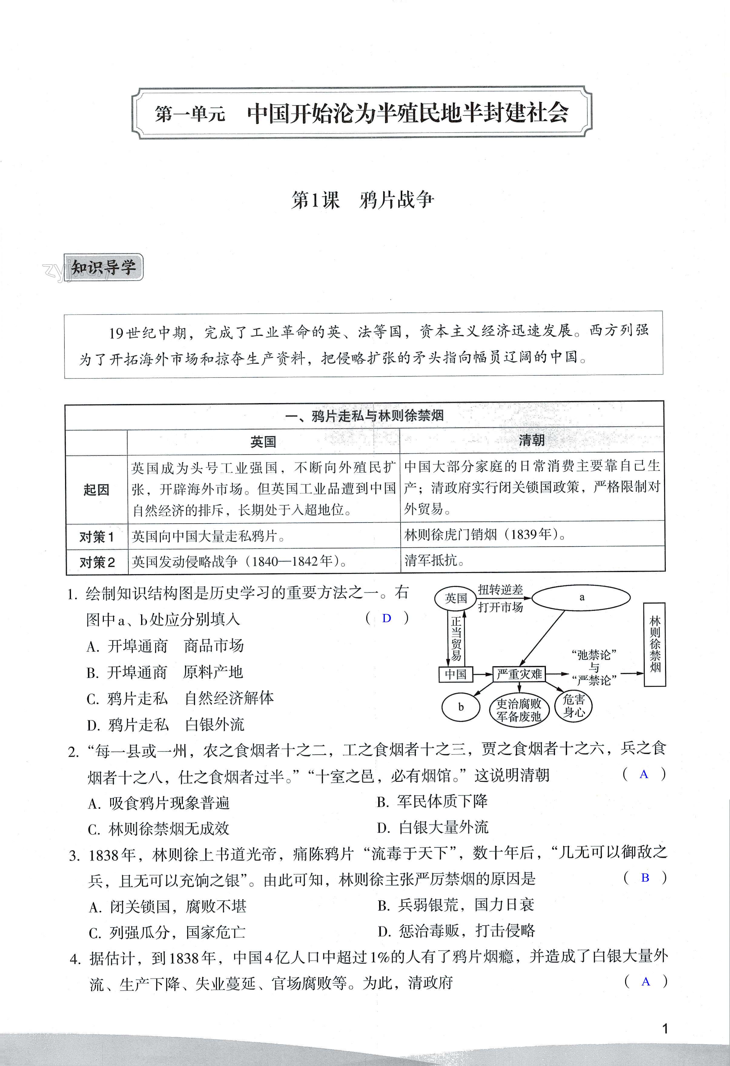 2022年精編精練浙江教育出版社八年級歷史上冊人教版 第1頁