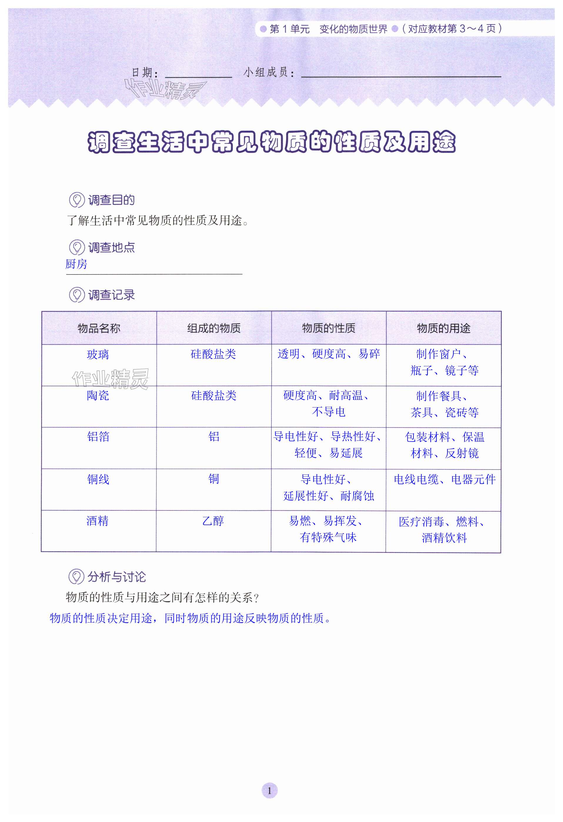 2024年活動(dòng)手冊(cè)上海科學(xué)技術(shù)出版社六年級(jí)科學(xué)上冊(cè)滬科版 第1頁(yè)