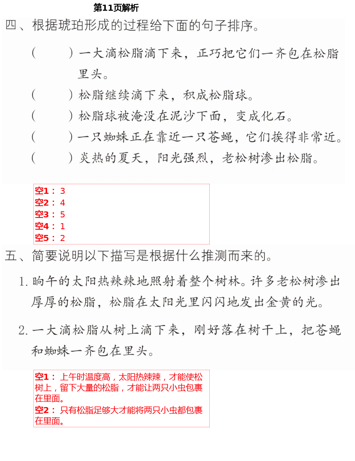 2021年语文练习部分四年级第二学期人教版54制 第11页