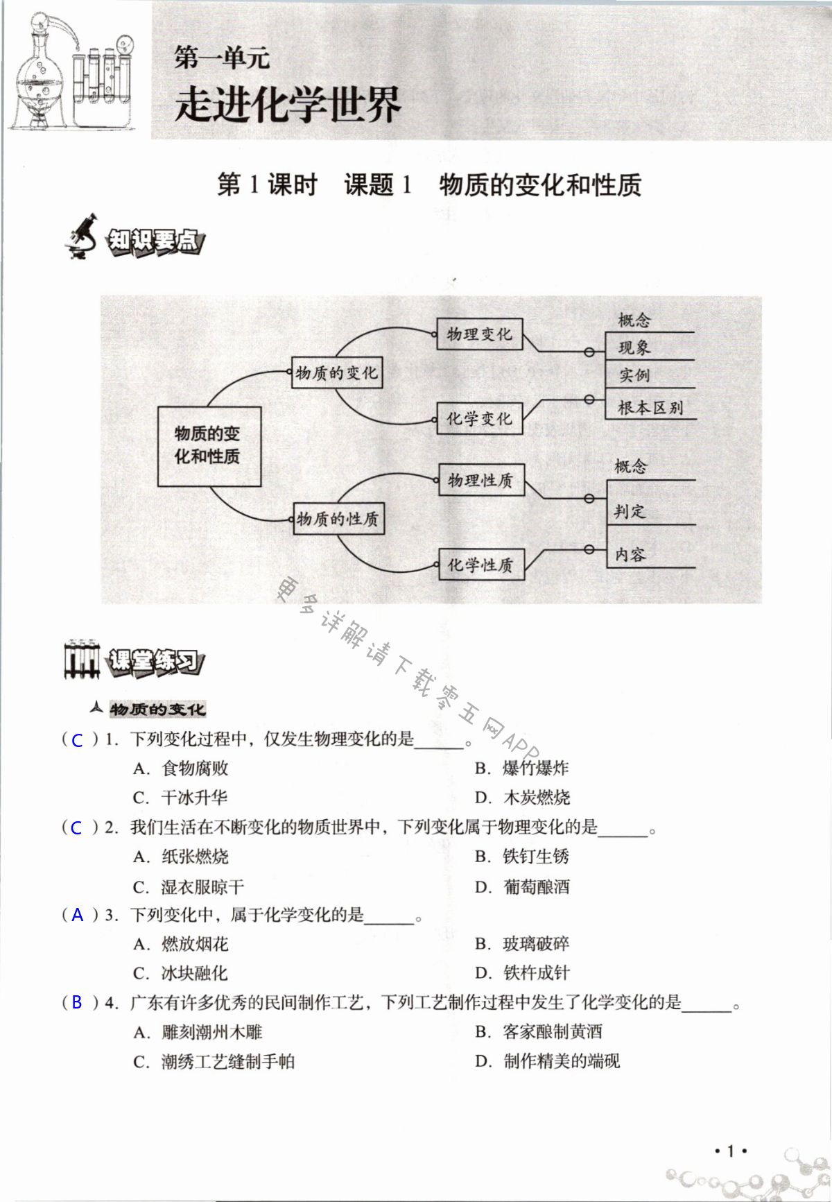 2021年知识与能力训练九年级化学全一册人教版A版 第1页