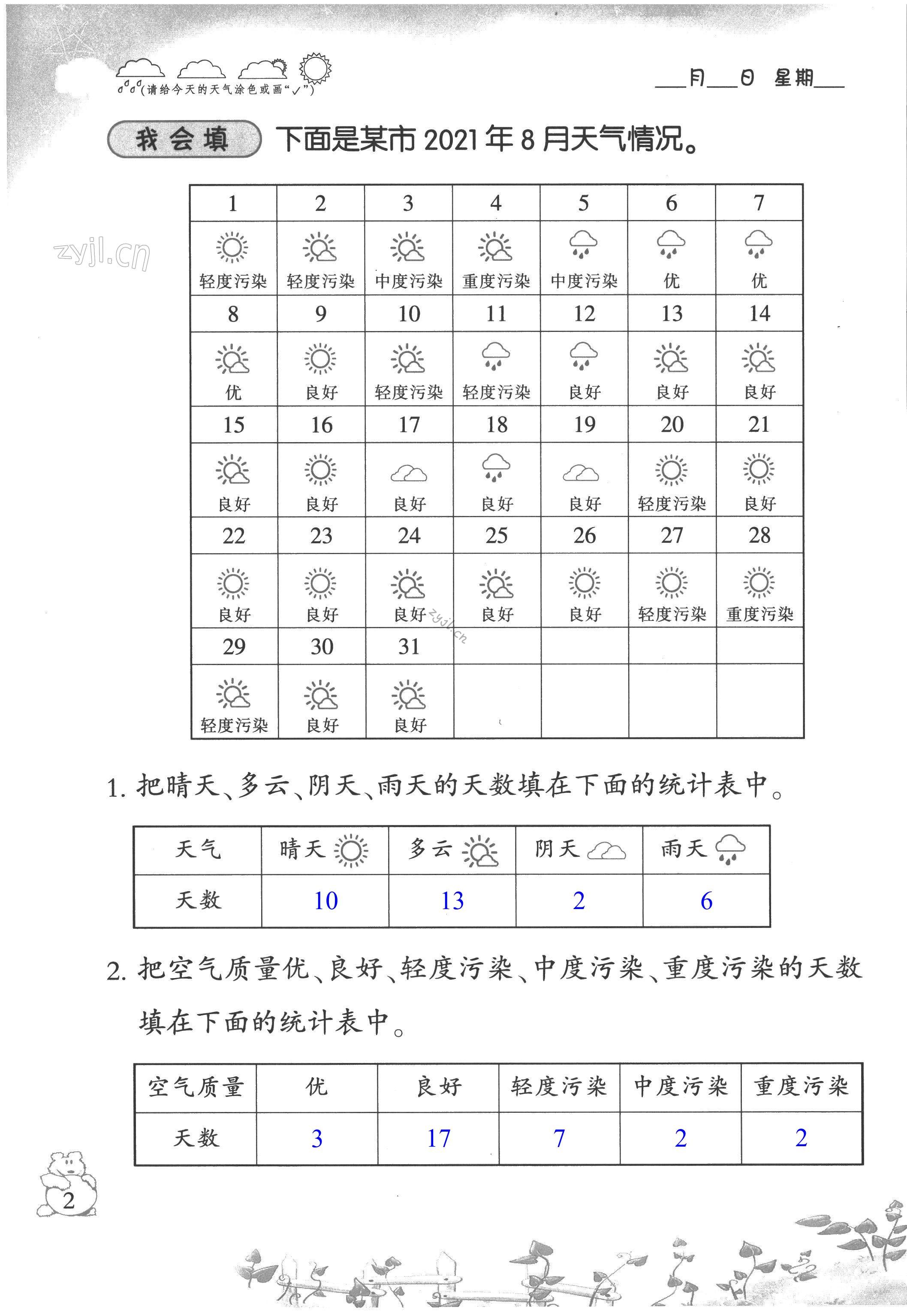 2022年快樂假期生活暑假二年級(jí)數(shù)學(xué) 第2頁