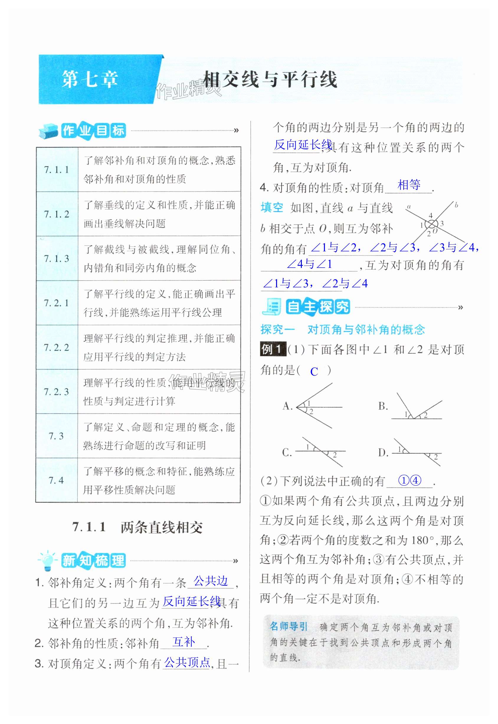 2025年學習指要七年級數學下冊人教版 第1頁