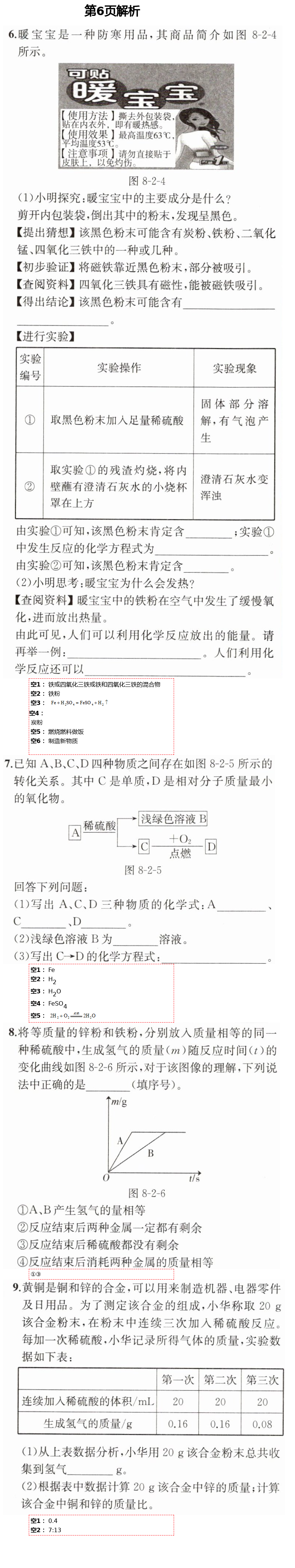 2021年人教金學(xué)典同步解析與測(cè)評(píng)九年級(jí)化學(xué)下冊(cè)人教版重慶專版 第6頁(yè)