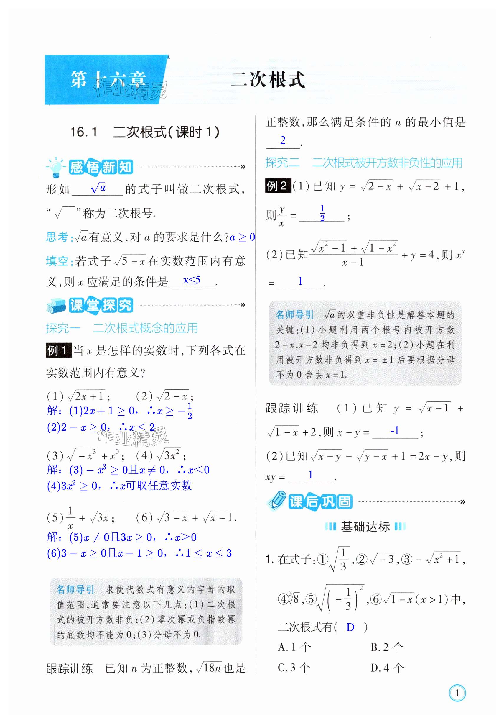 2024年学习指要八年级数学下册人教版 第1页