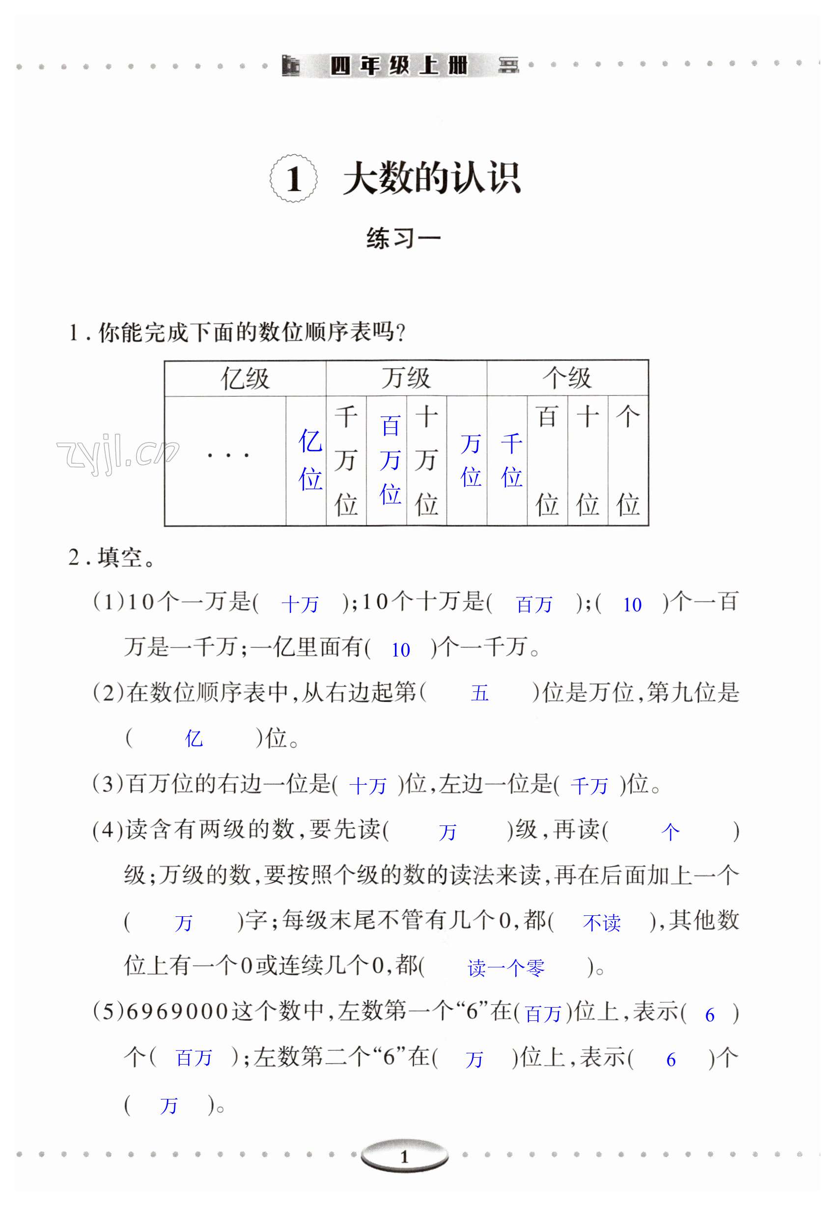 2023年智慧學(xué)習(xí)明天出版社四年級(jí)數(shù)學(xué)上冊(cè)人教版 第1頁(yè)