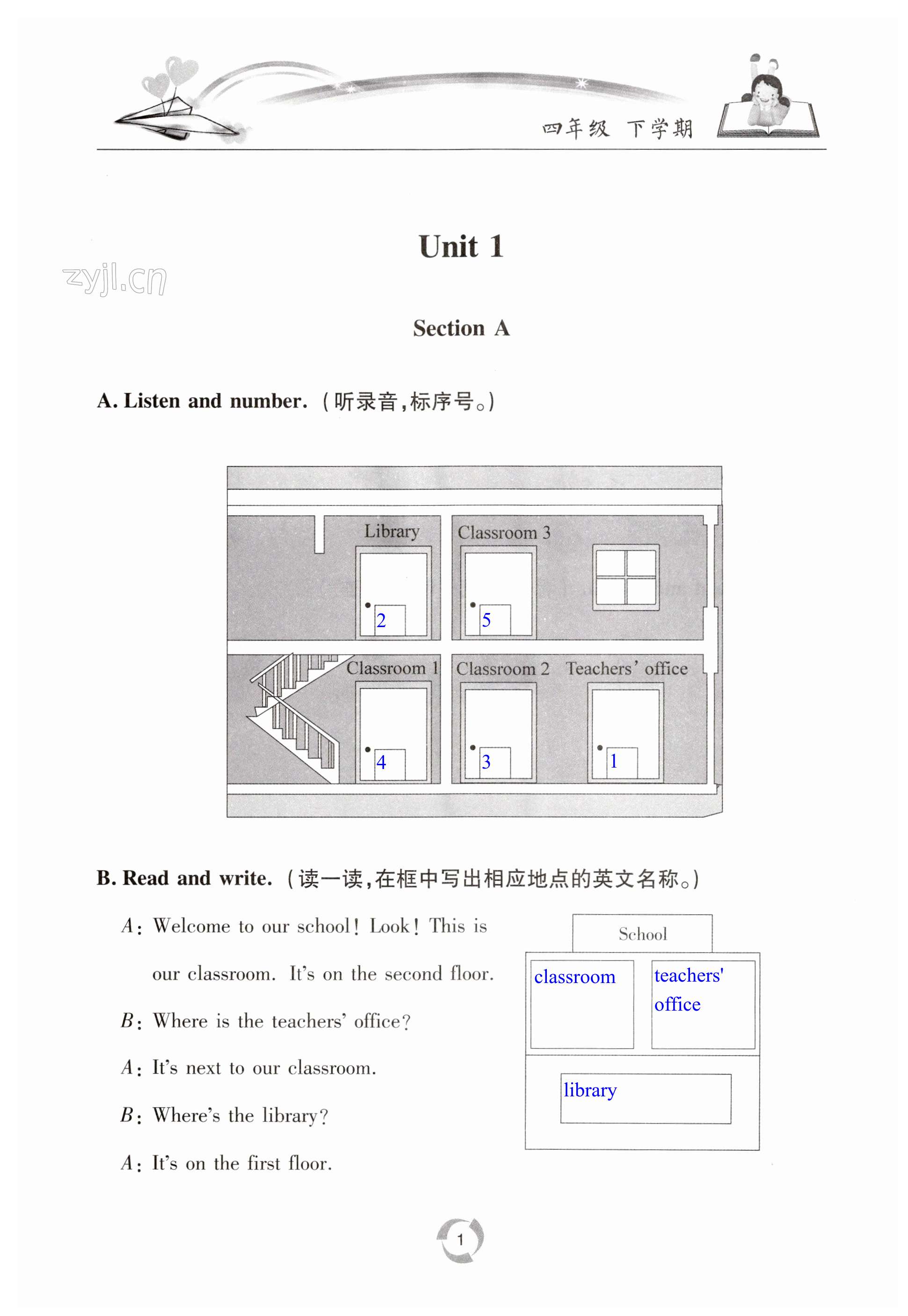 2023年新课堂同步学习与探究四年级英语下册人教版枣庄专版 第1页