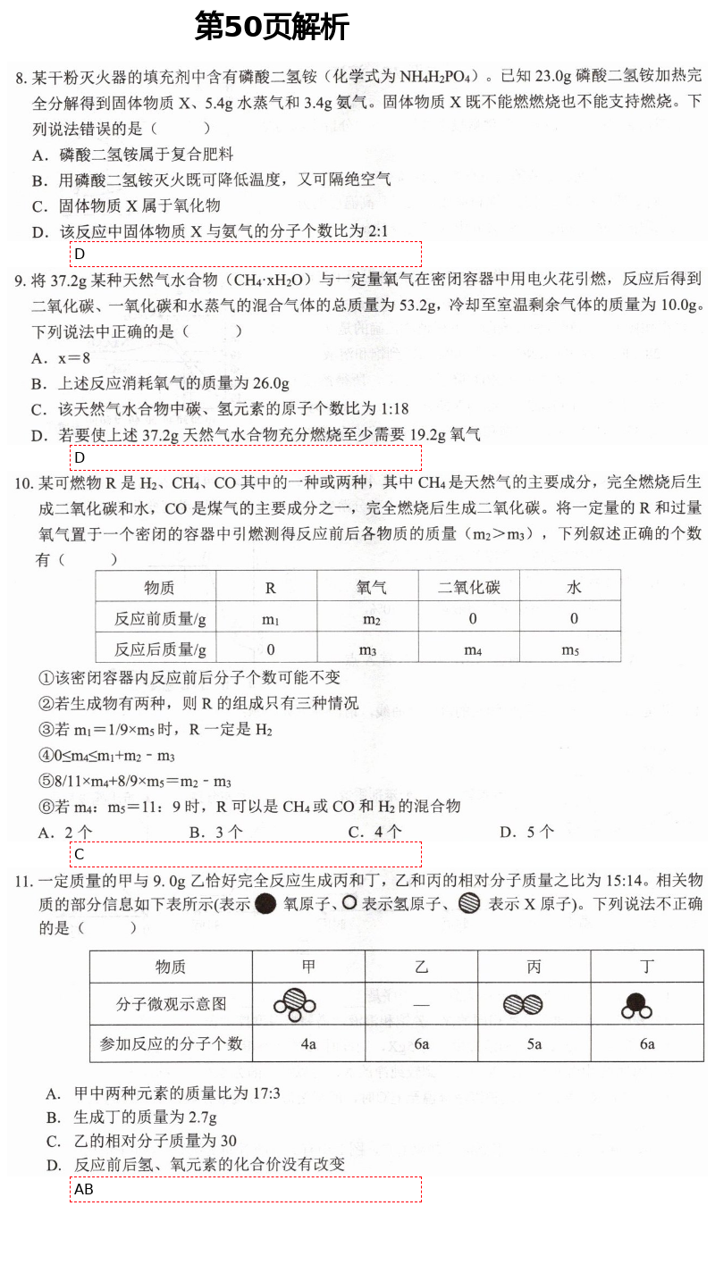 2021年新視角教輔系列叢書(shū)初中化學(xué) 參考答案第23頁(yè)