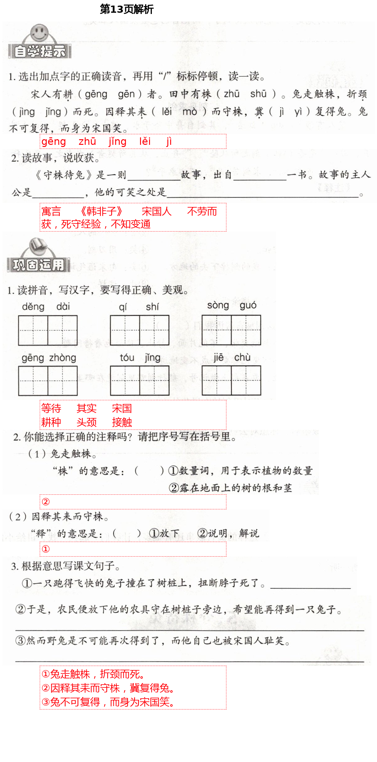 2021年自主学习指导课程三年级语文下册人教版 第13页