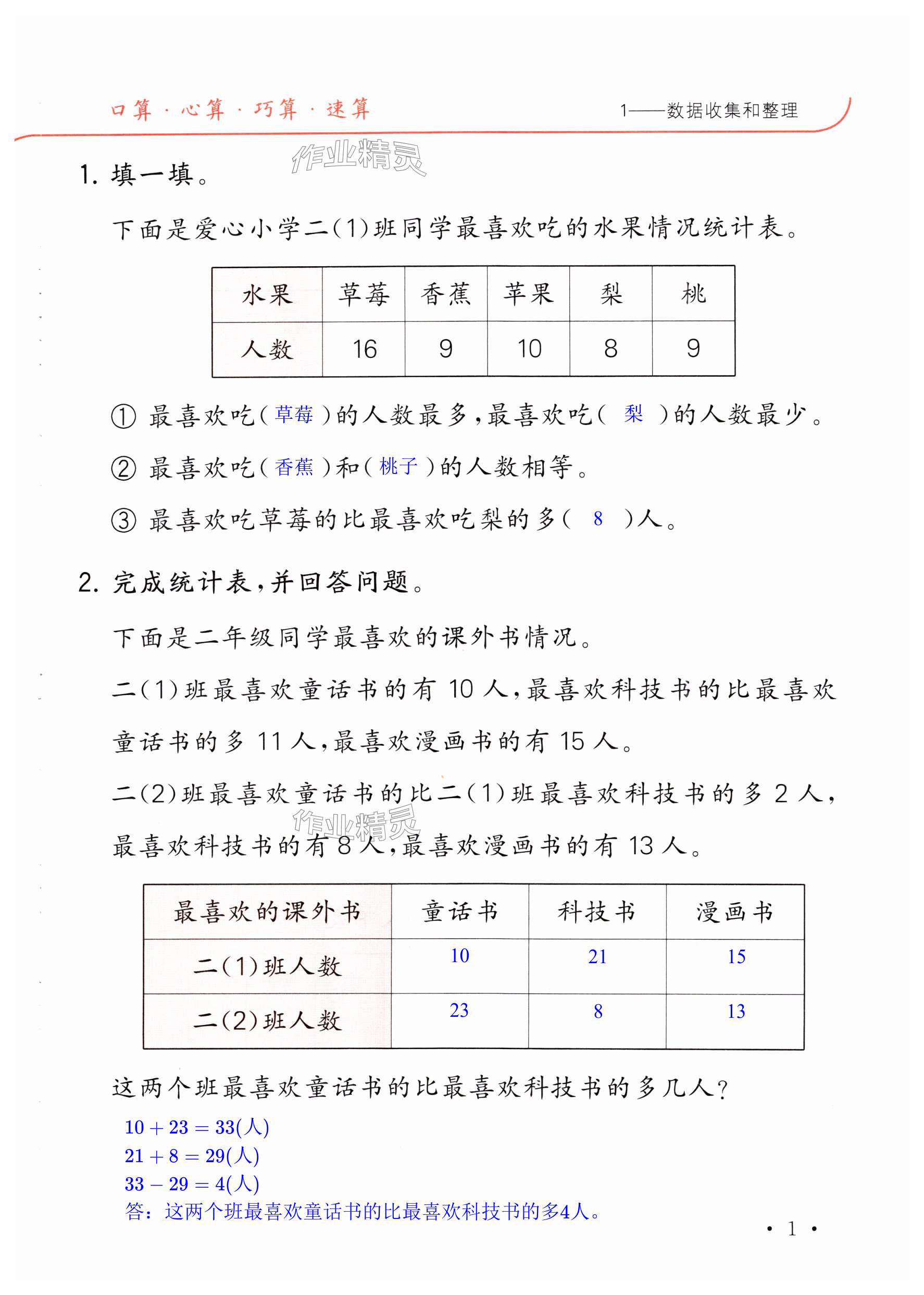 2025年口算題卡升級練二年級數學下冊人教版 第1頁