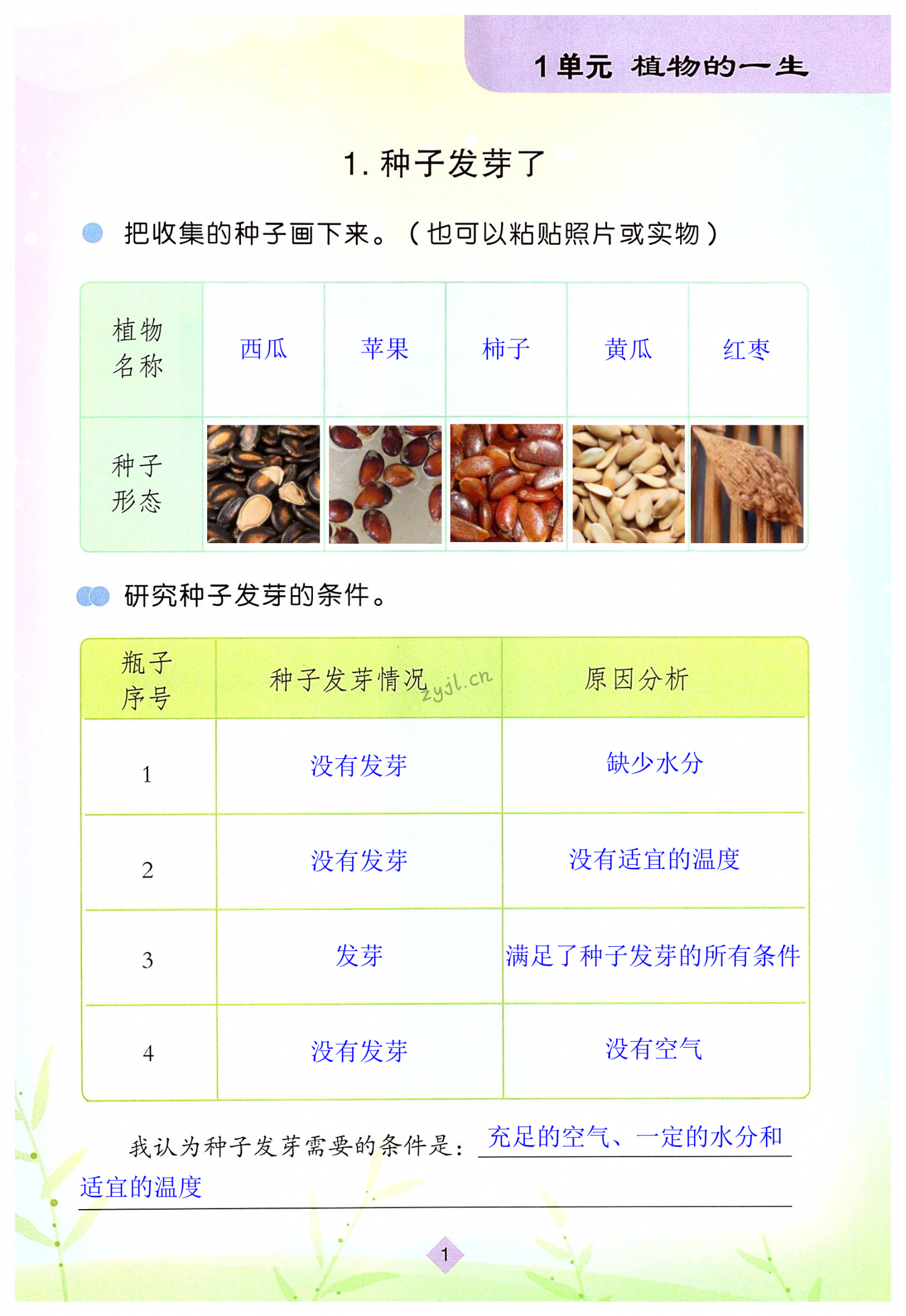 2022年科學(xué)學(xué)生活動(dòng)手冊(cè)三年級(jí)下冊(cè)蘇教版 第1頁(yè)