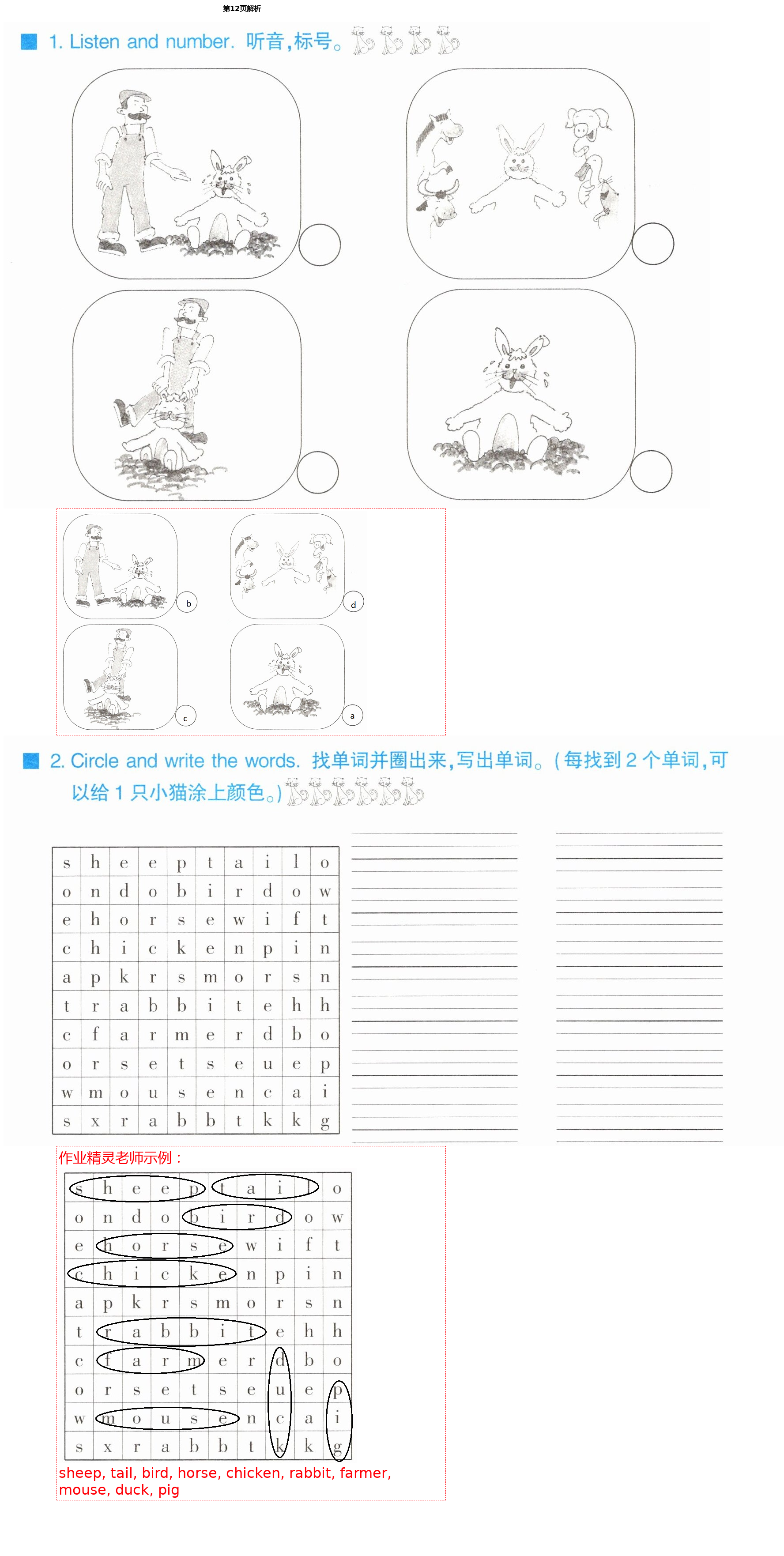 2021年同步練習(xí)冊(cè)三年級(jí)英語下冊(cè)冀教版三起河北教育出版社 第12頁