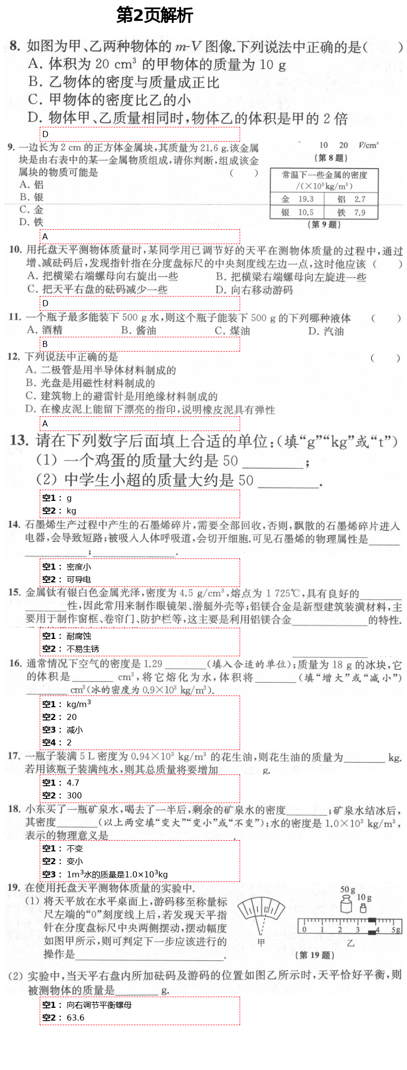 2021年陽光互動綠色成長空間八年級物理下冊蘇科版提優(yōu)版 參考答案第2頁