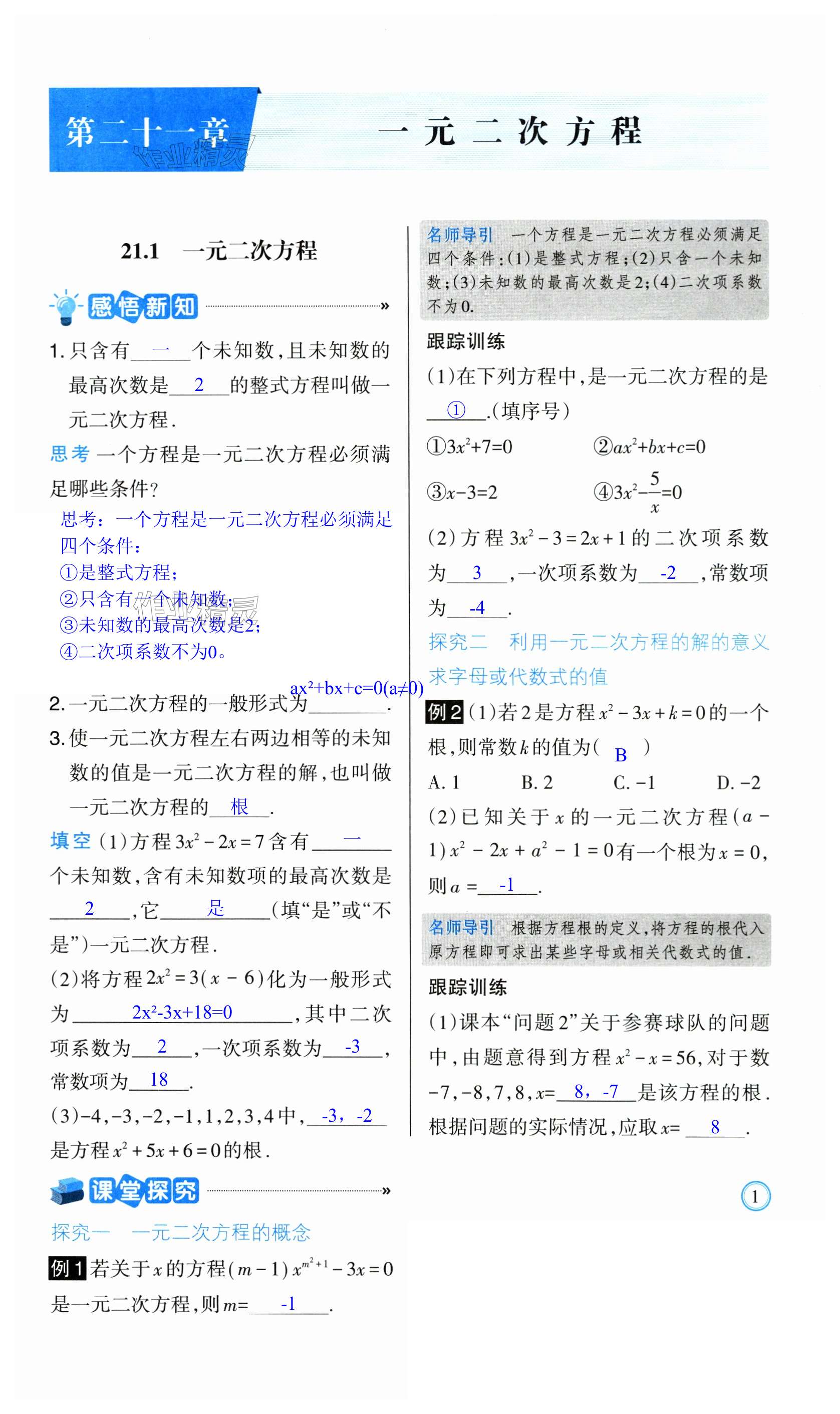 2023年學(xué)習(xí)指要九年級數(shù)學(xué)上冊人教版 第1頁