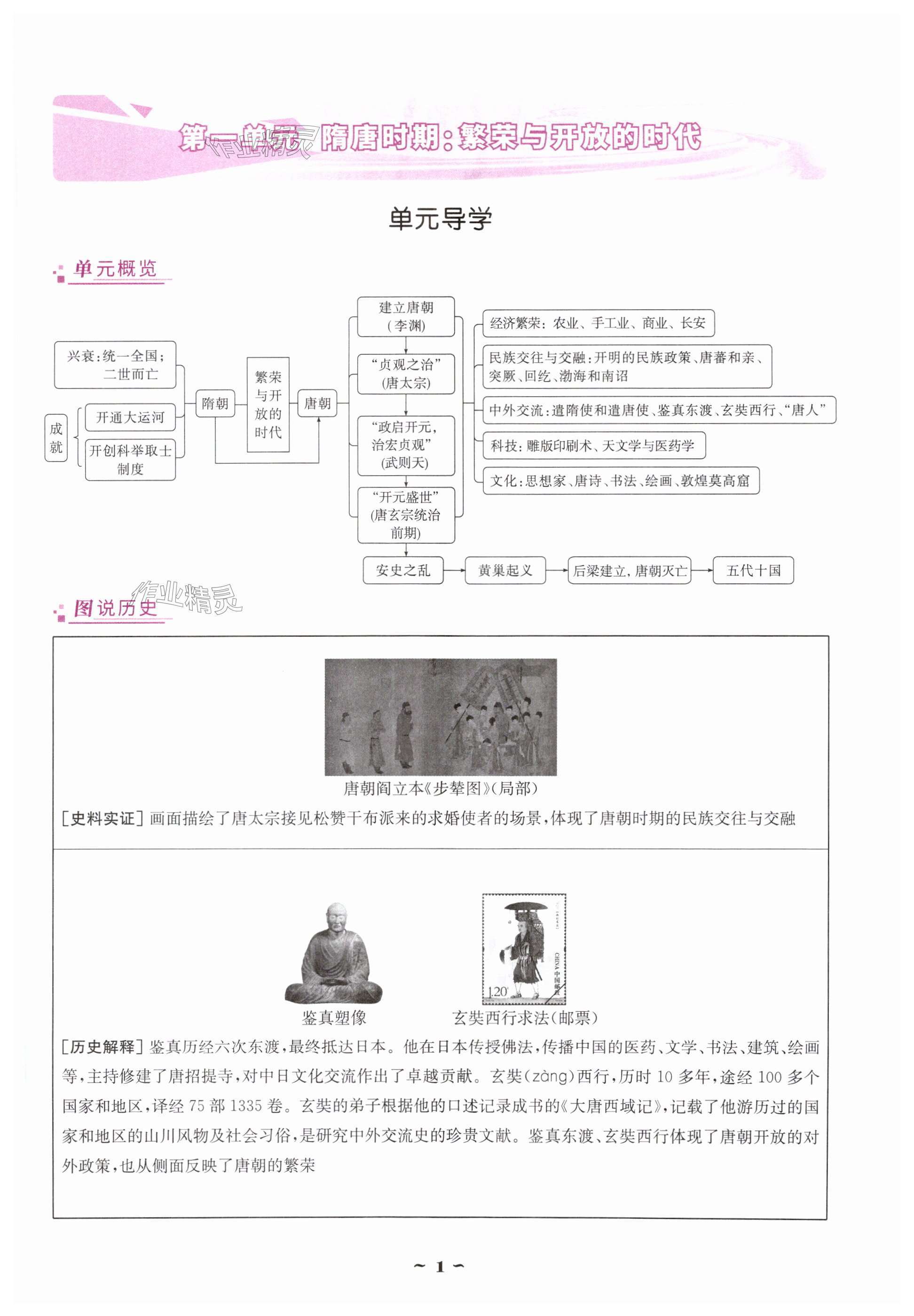 2025年云南省标准教辅优佳学案七年级历史下册人教版 第1页