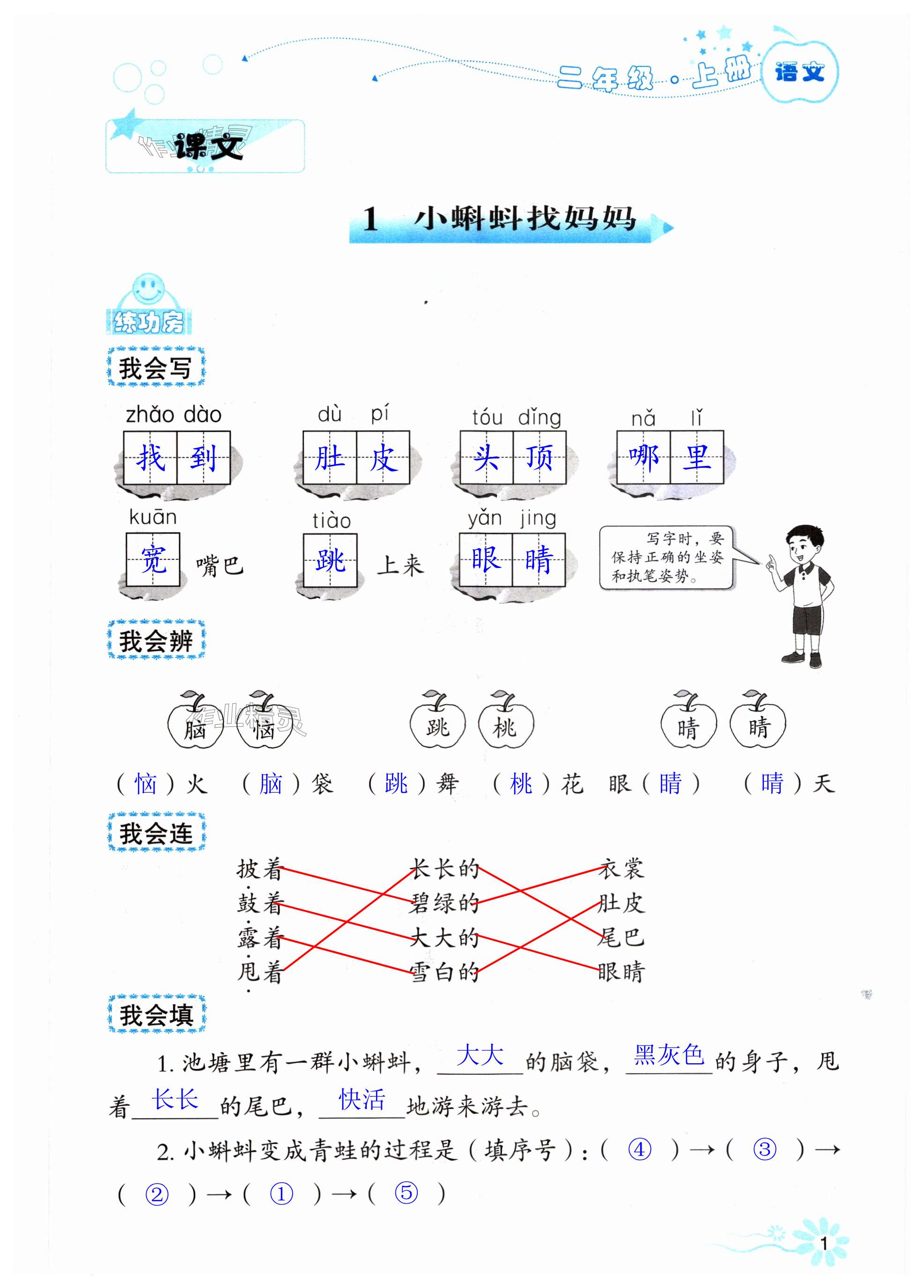 2023年自主學(xué)習(xí)指導(dǎo)課程二年級語文上冊人教版 第1頁