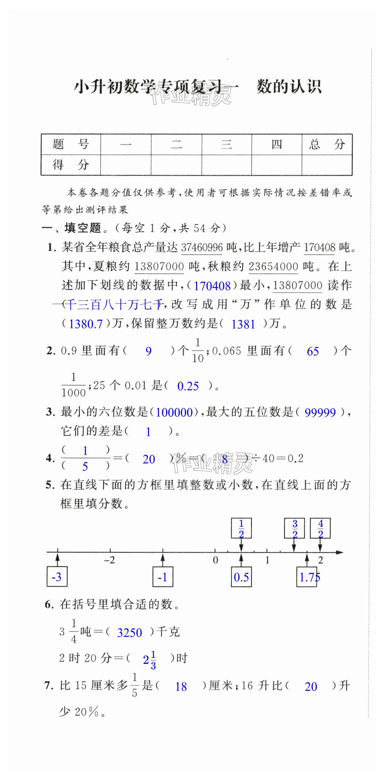 2024年新思維沖刺小升初達(dá)標(biāo)總復(fù)習(xí)數(shù)學(xué) 第1頁