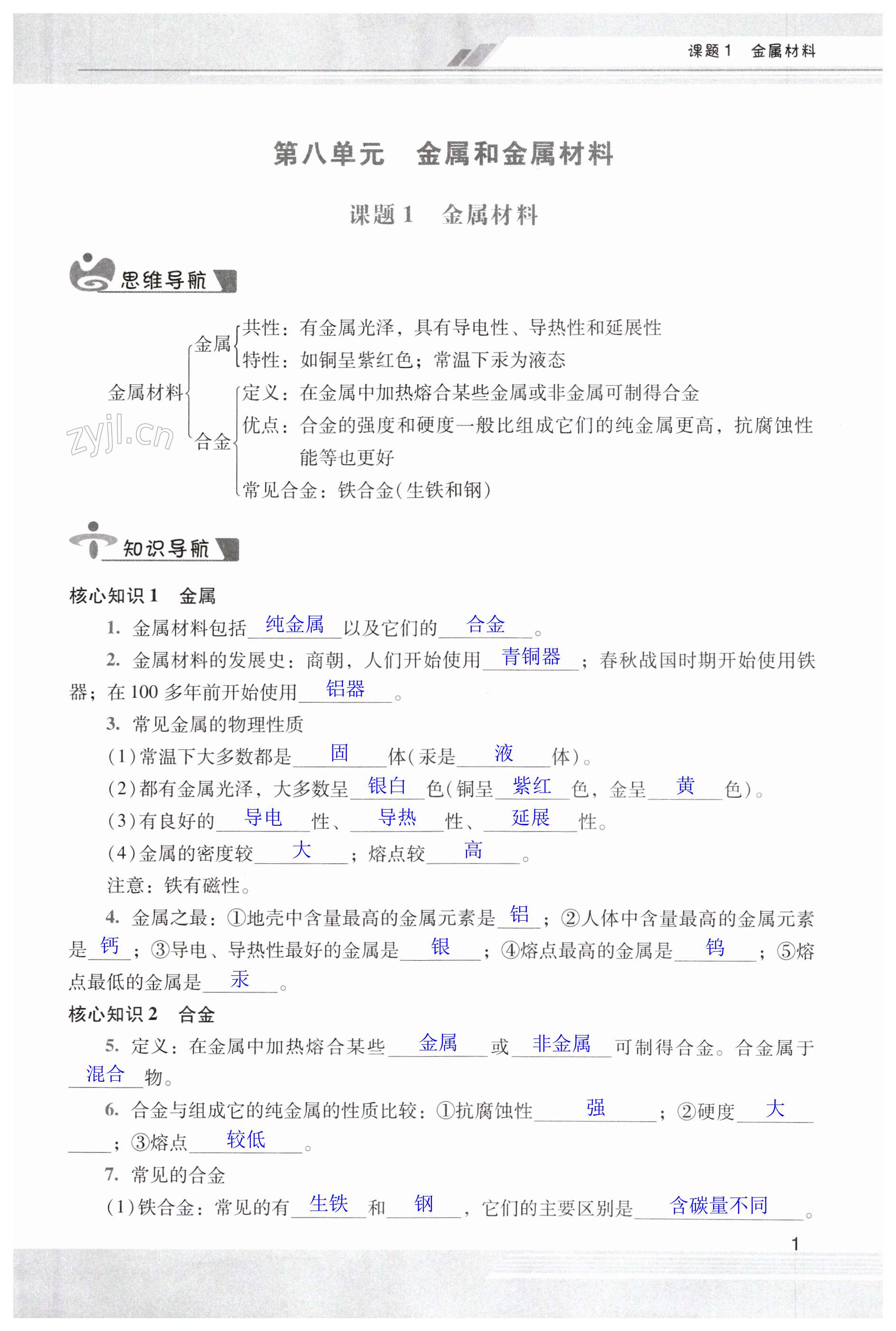 2023年新課程學(xué)習(xí)輔導(dǎo)九年級(jí)化學(xué)下冊(cè)人教版中山專版 第1頁