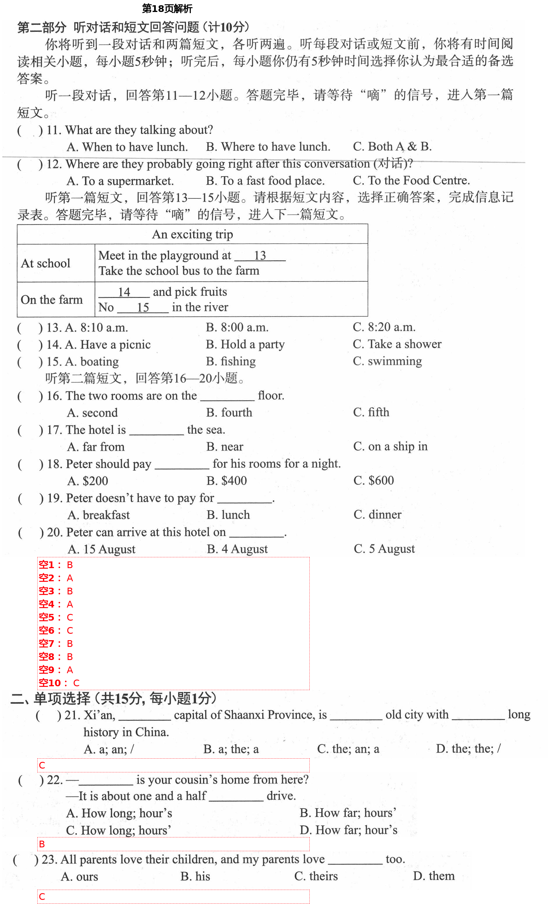 2021年初中英语强化练习七年级下册译林版 第18页