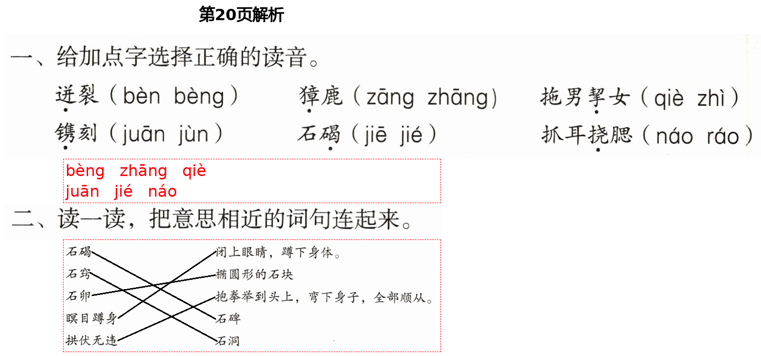 2021年人教金学典同步解析与测评五年级语文下册人教版山西专版 第20页