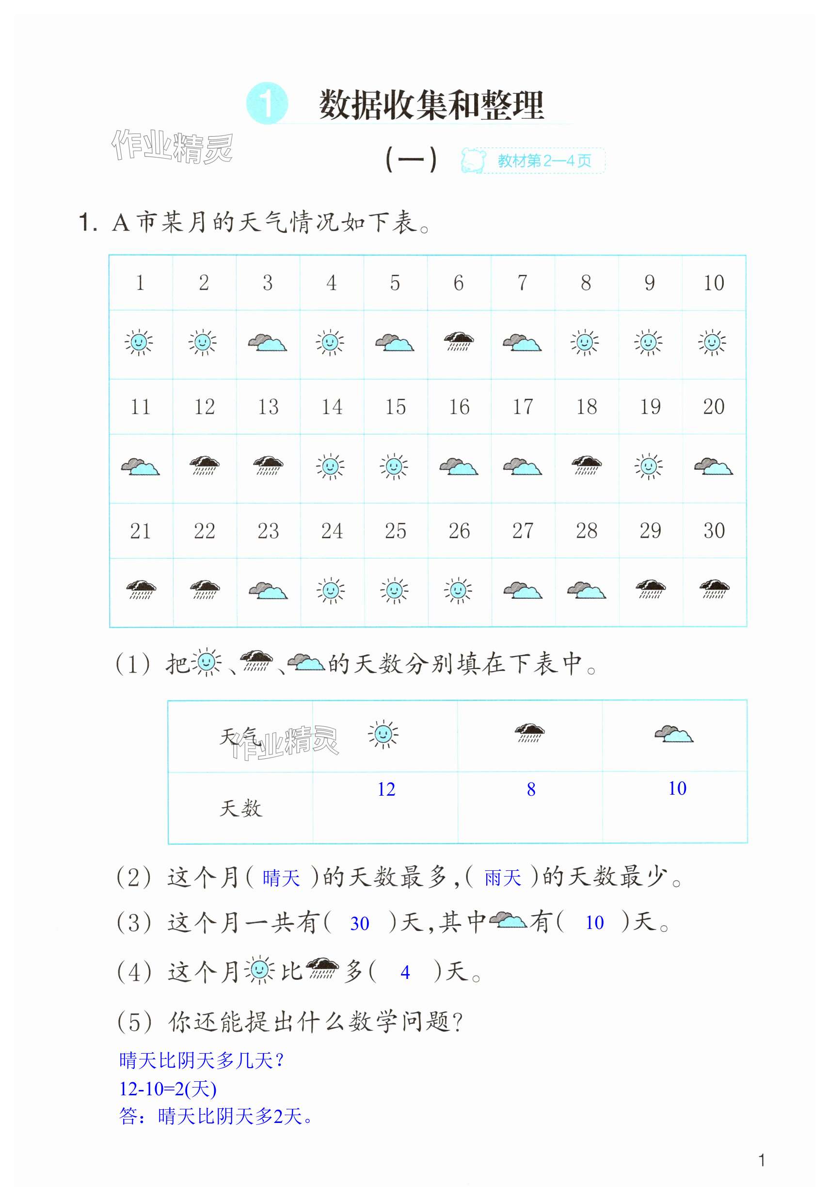 2025年作業(yè)本浙江教育出版社二年級(jí)數(shù)學(xué)下冊(cè)人教版 第1頁(yè)