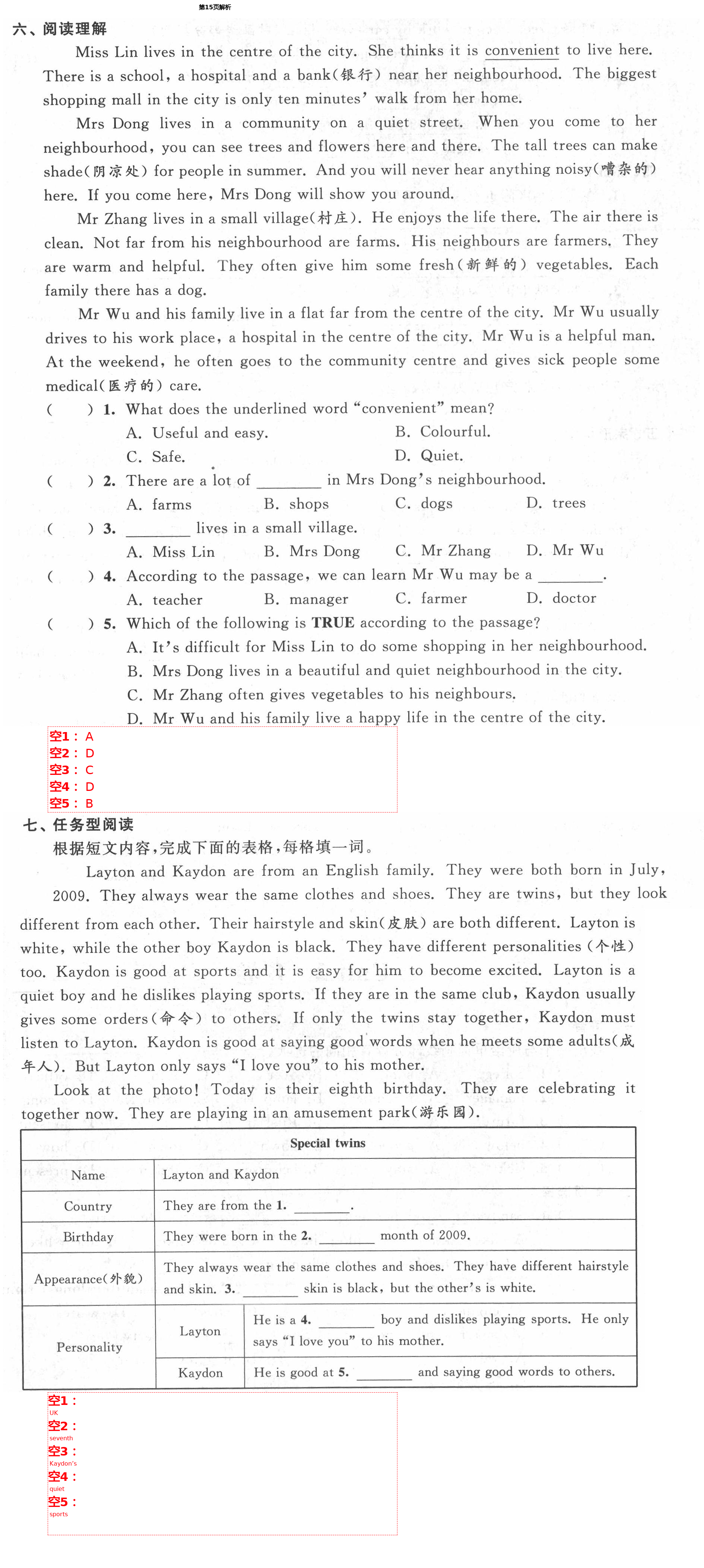 2021年綠色成長互動空間配套練習(xí)七年級英語下冊譯林版 第15頁