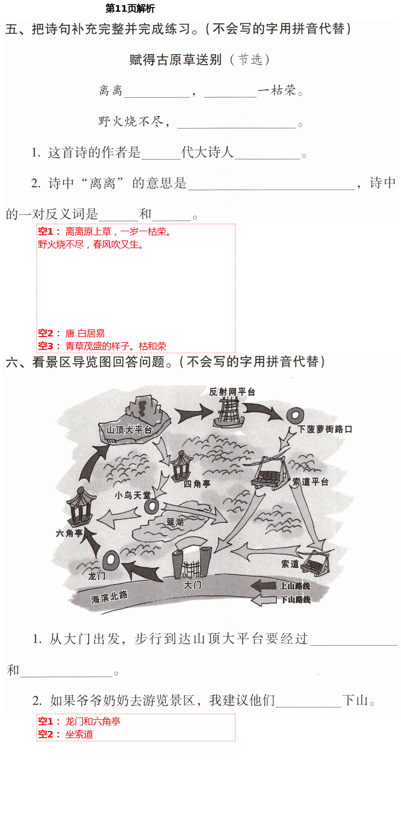 2021年云南省标准教辅同步指导训练与检测二年级语文下册人教版 第11页