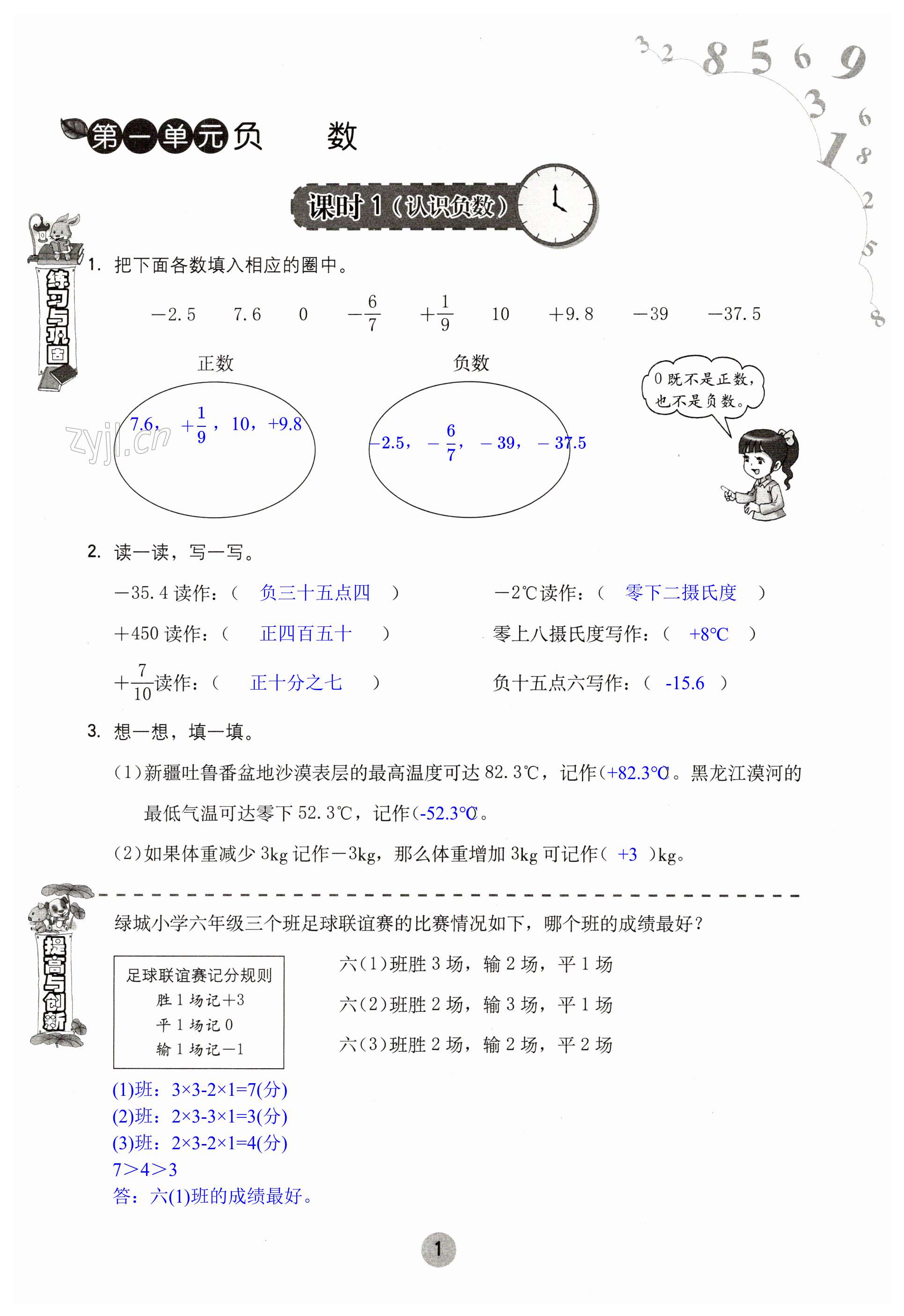 2023年小学同步练习册六年级数学下册人教版海燕出版社 第1页