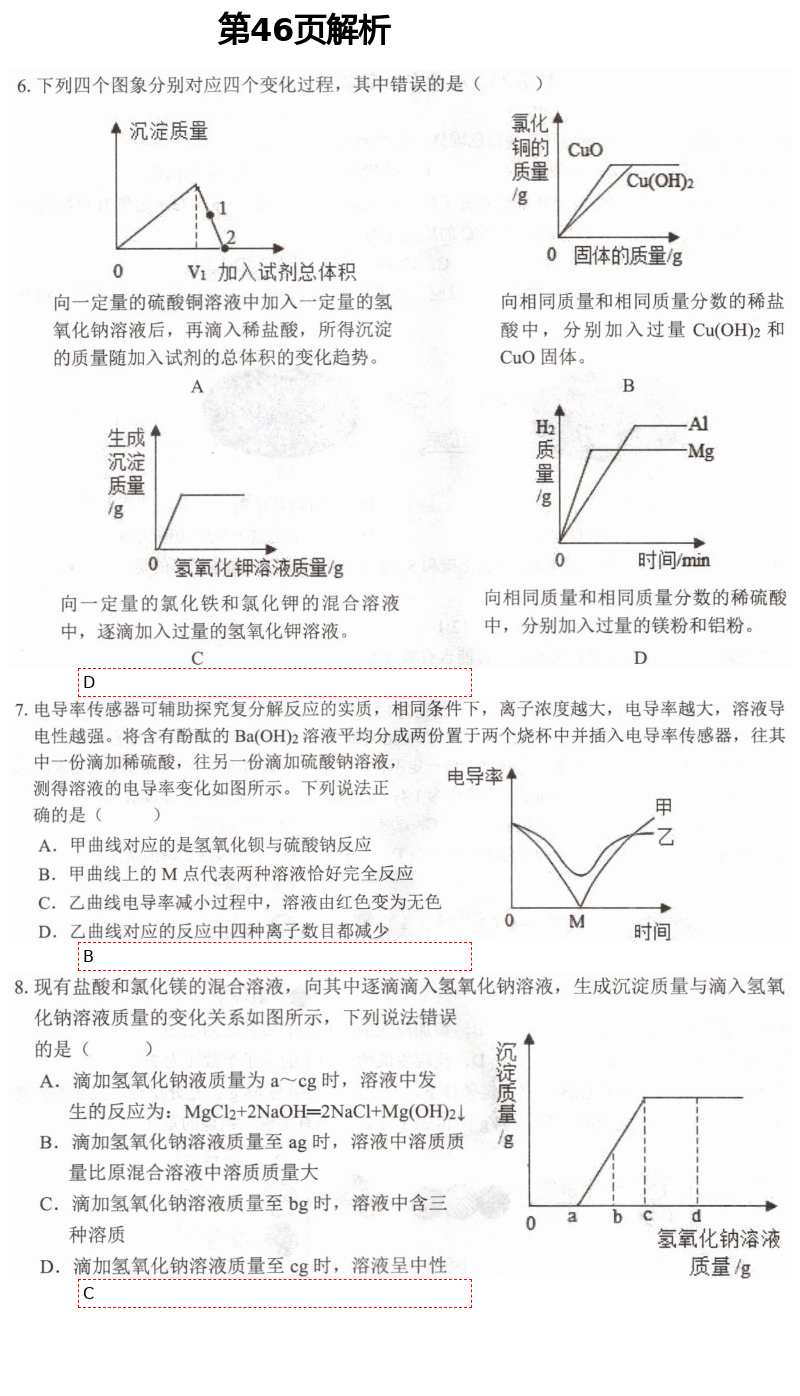 2021年新視角教輔系列叢書初中化學(xué) 參考答案第19頁