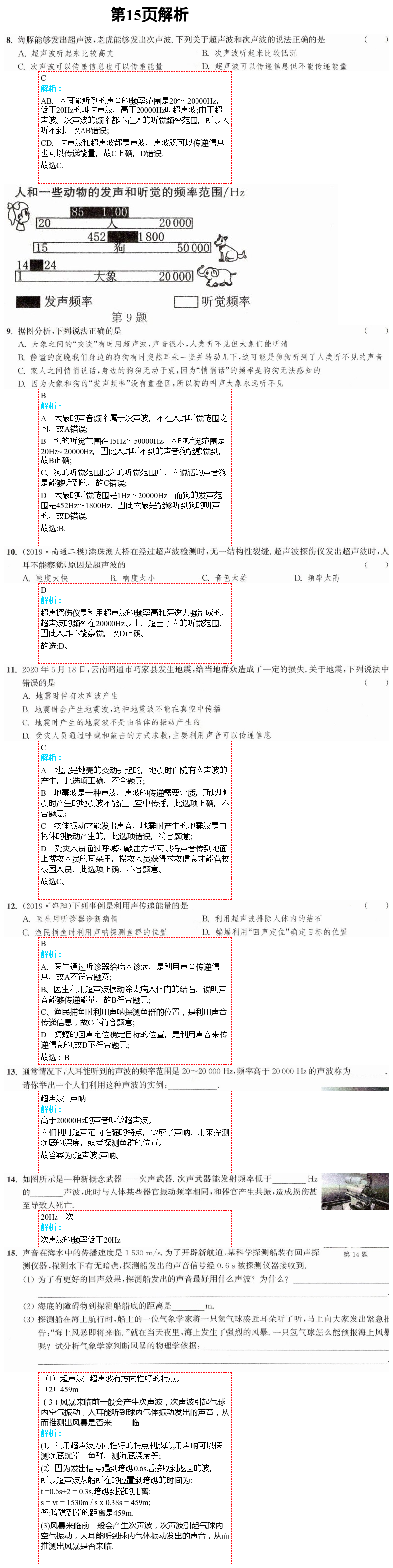 2021年通城學(xué)典課時作業(yè)本八年級物理上冊蘇科版江蘇專版 參考答案第26頁