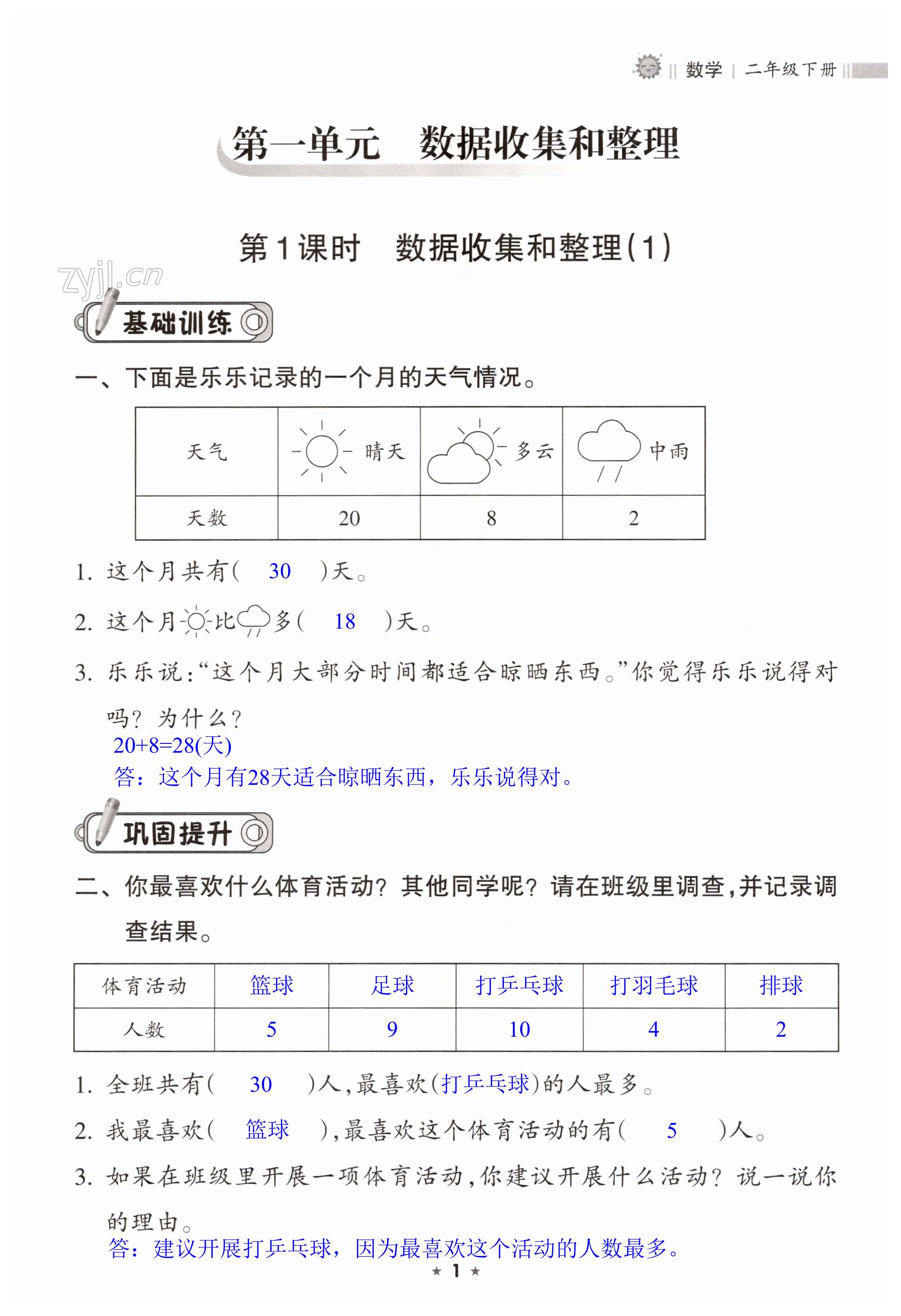 2023年新課程課堂同步練習(xí)冊(cè)二年級(jí)數(shù)學(xué)下冊(cè)人教版 第1頁