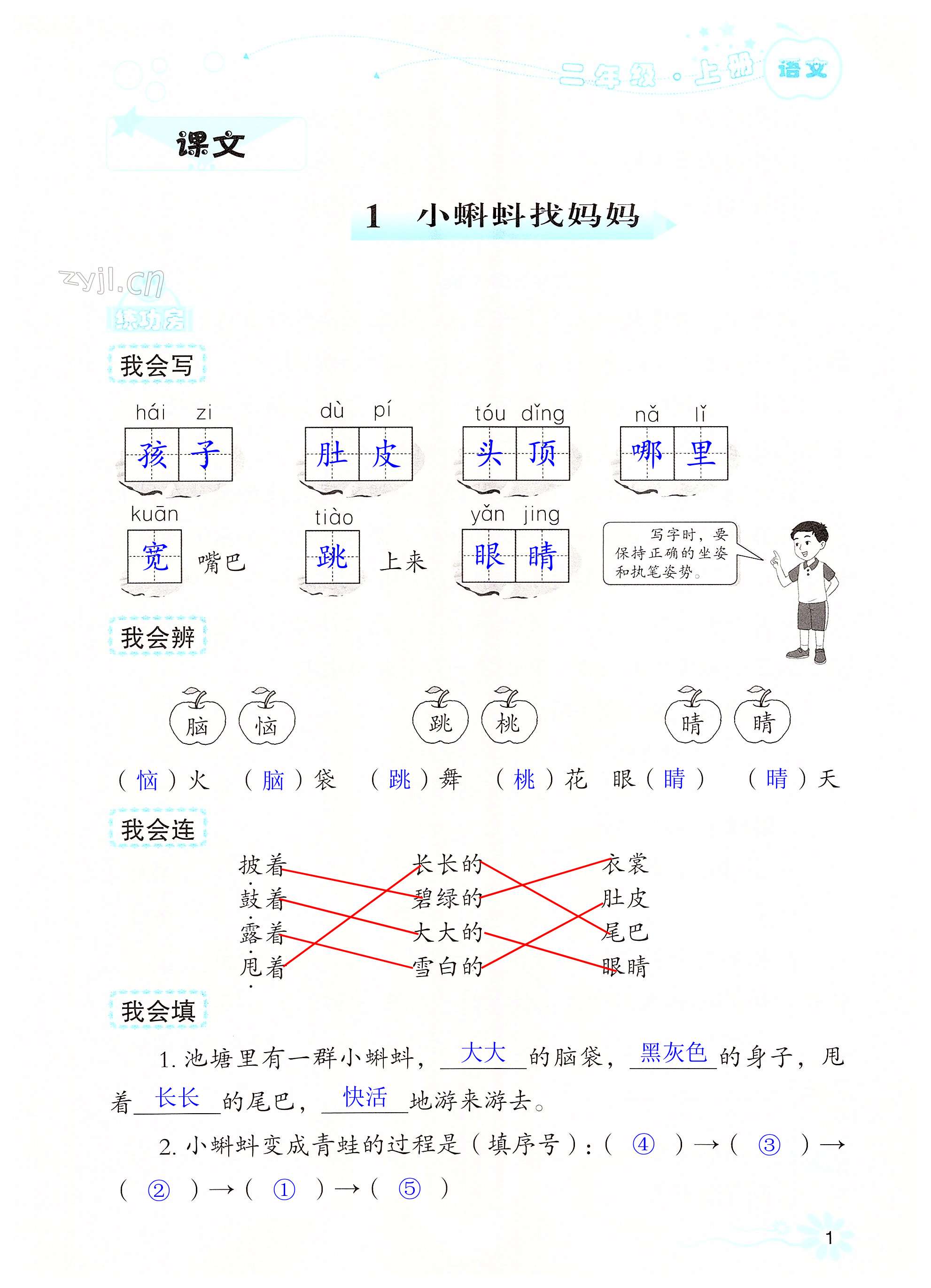 2022年自主學(xué)習(xí)指導(dǎo)課程二年級語文上冊人教版 第1頁