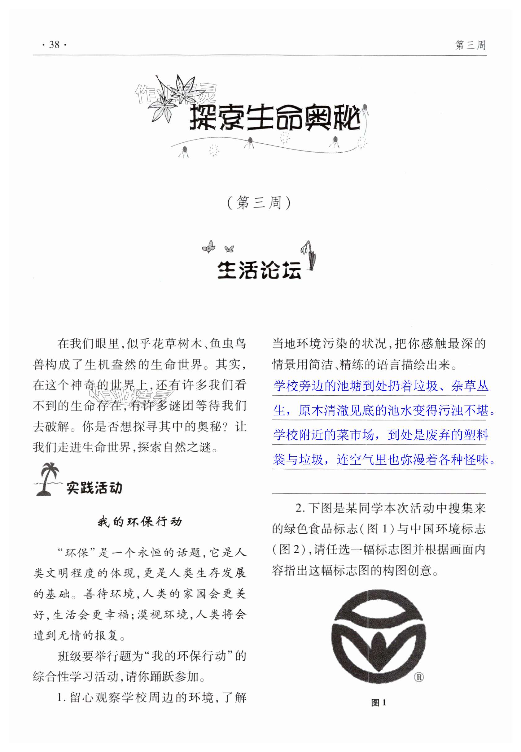 2025年暑假生活指導(dǎo)七年級(jí)合訂本青島出版社 第38頁(yè)