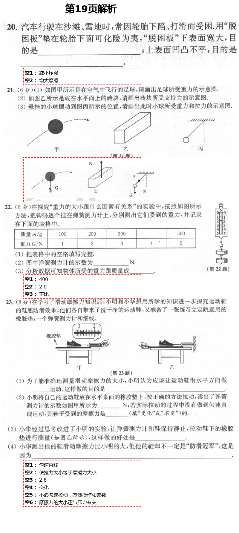 2021年陽光互動綠色成長空間八年級物理下冊蘇科版提優(yōu)版 參考答案第19頁