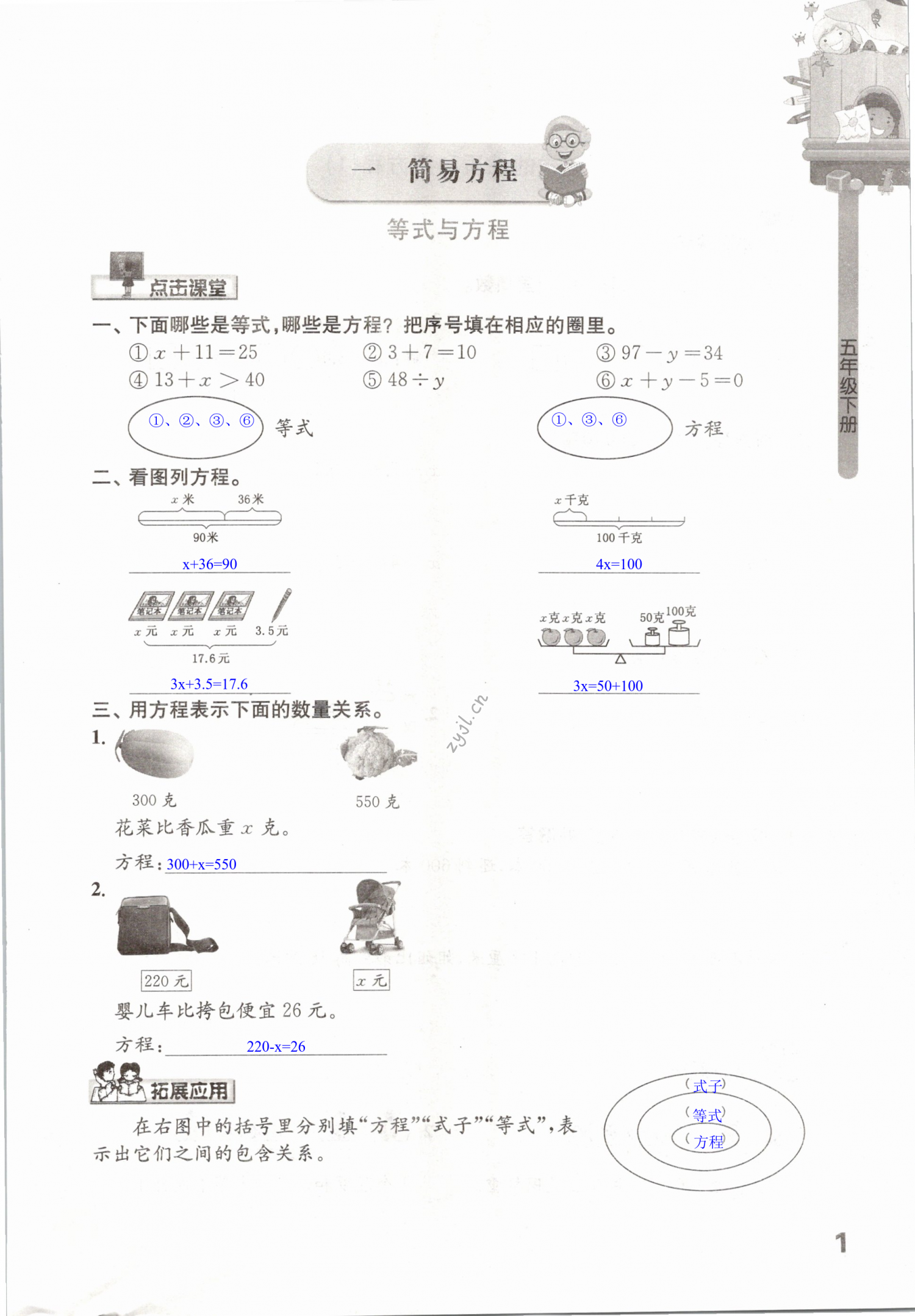 2021年课课练五年级数学下册苏教版 第1页