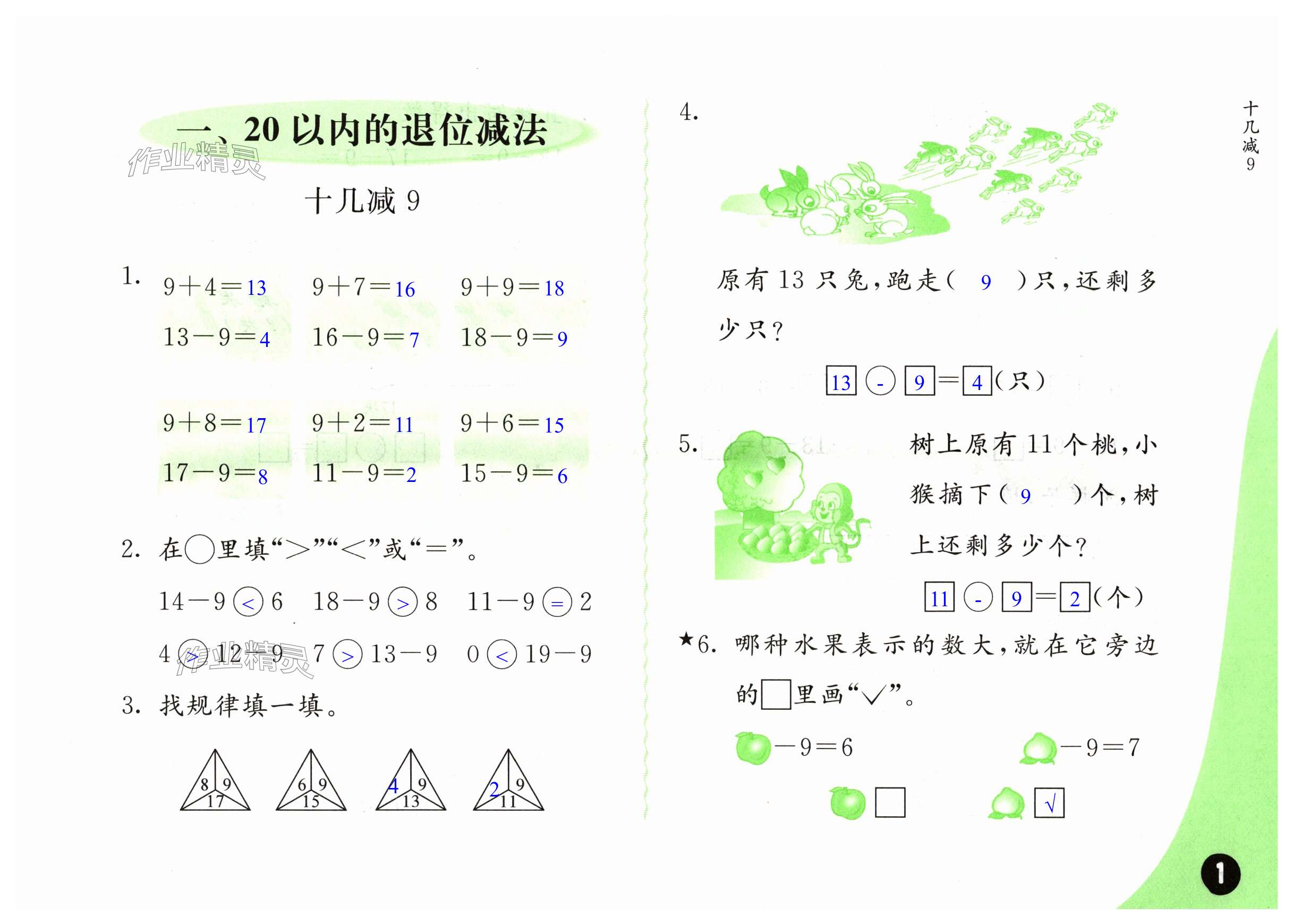 2024年练习与测试含强化拓展活页试卷一年级数学下册苏教版 第1页