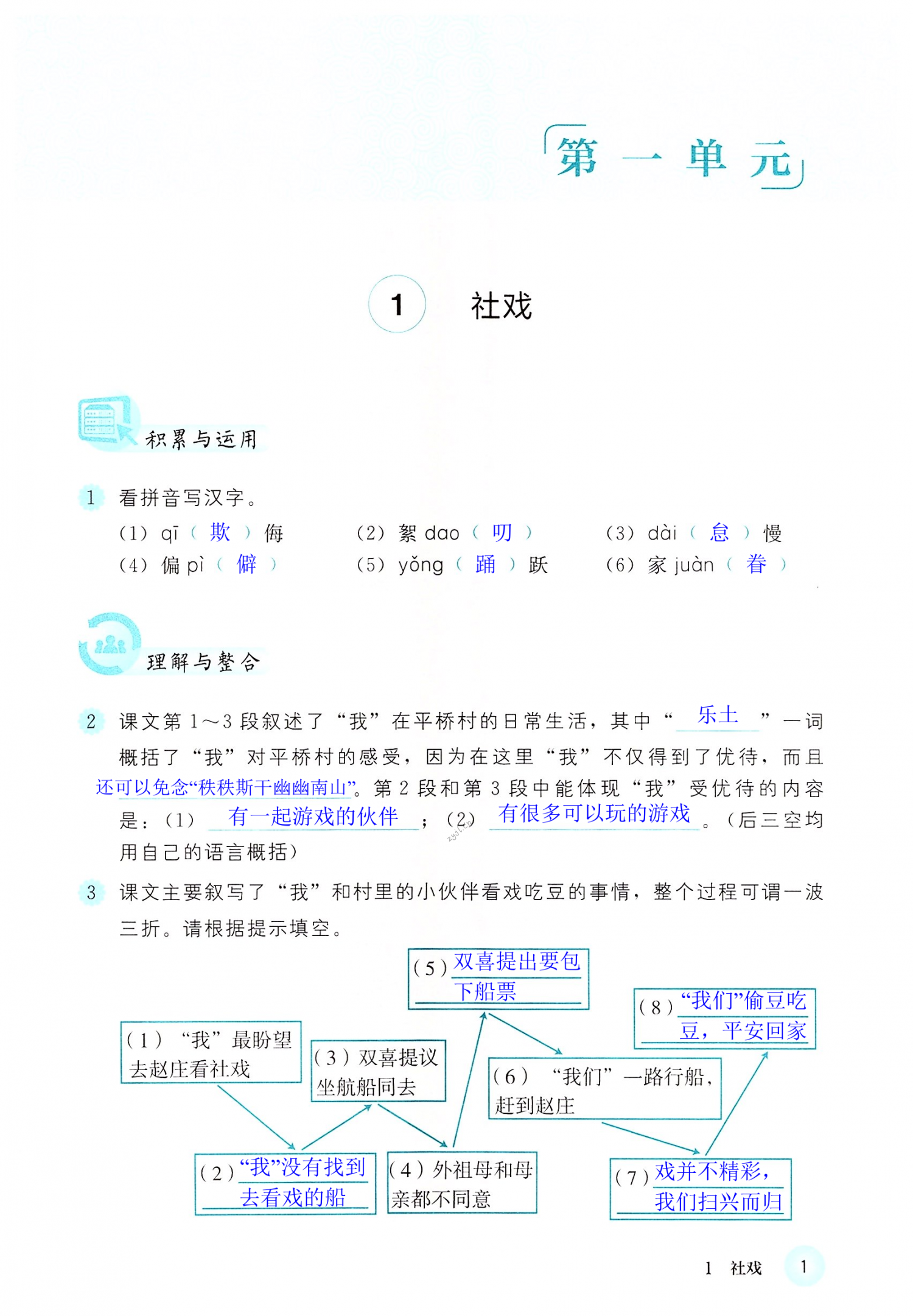 2023年練習(xí)部分八年級語文下冊人教版54制 第1頁