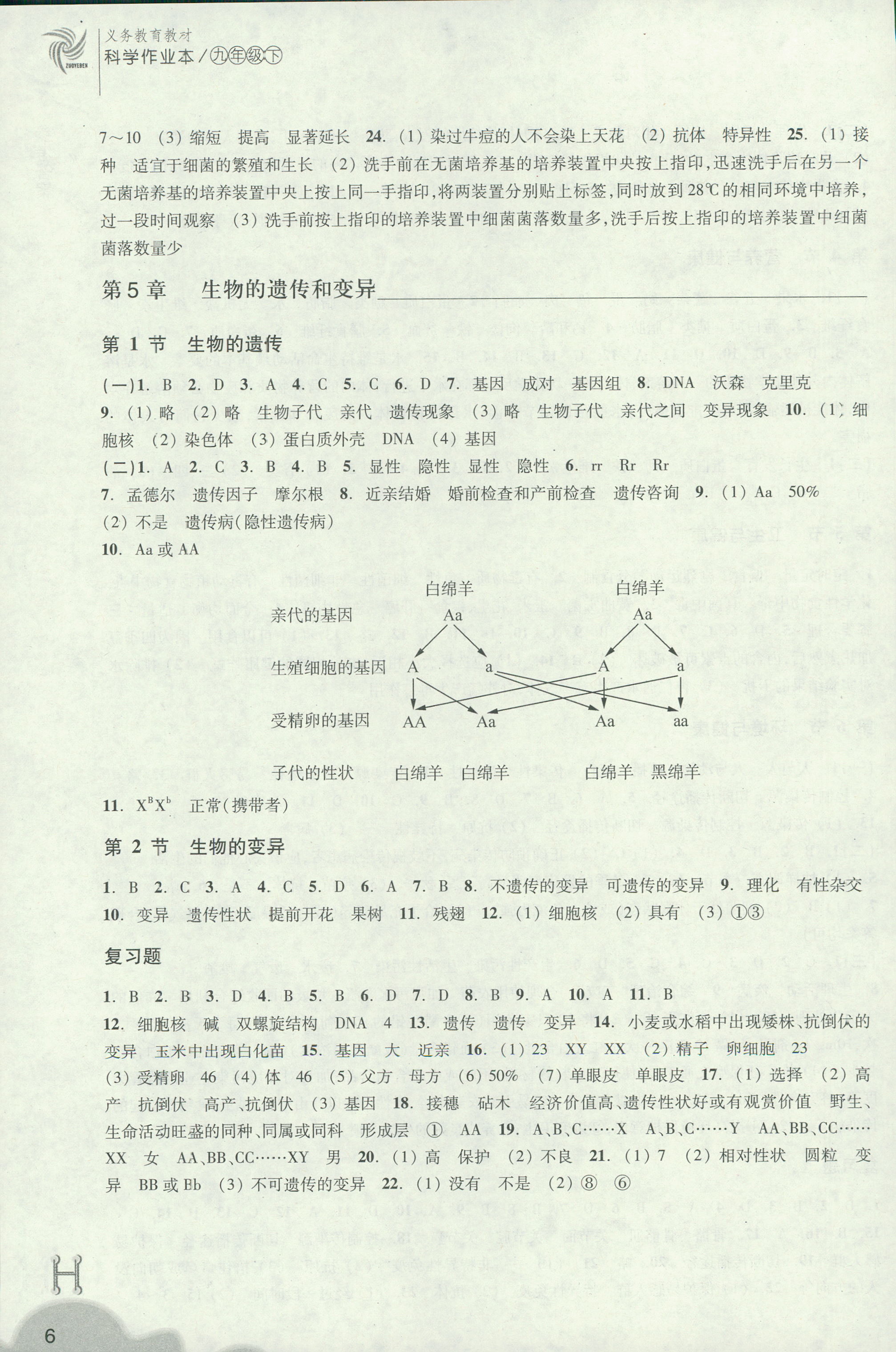 義務教育教材作業(yè)本 第5頁