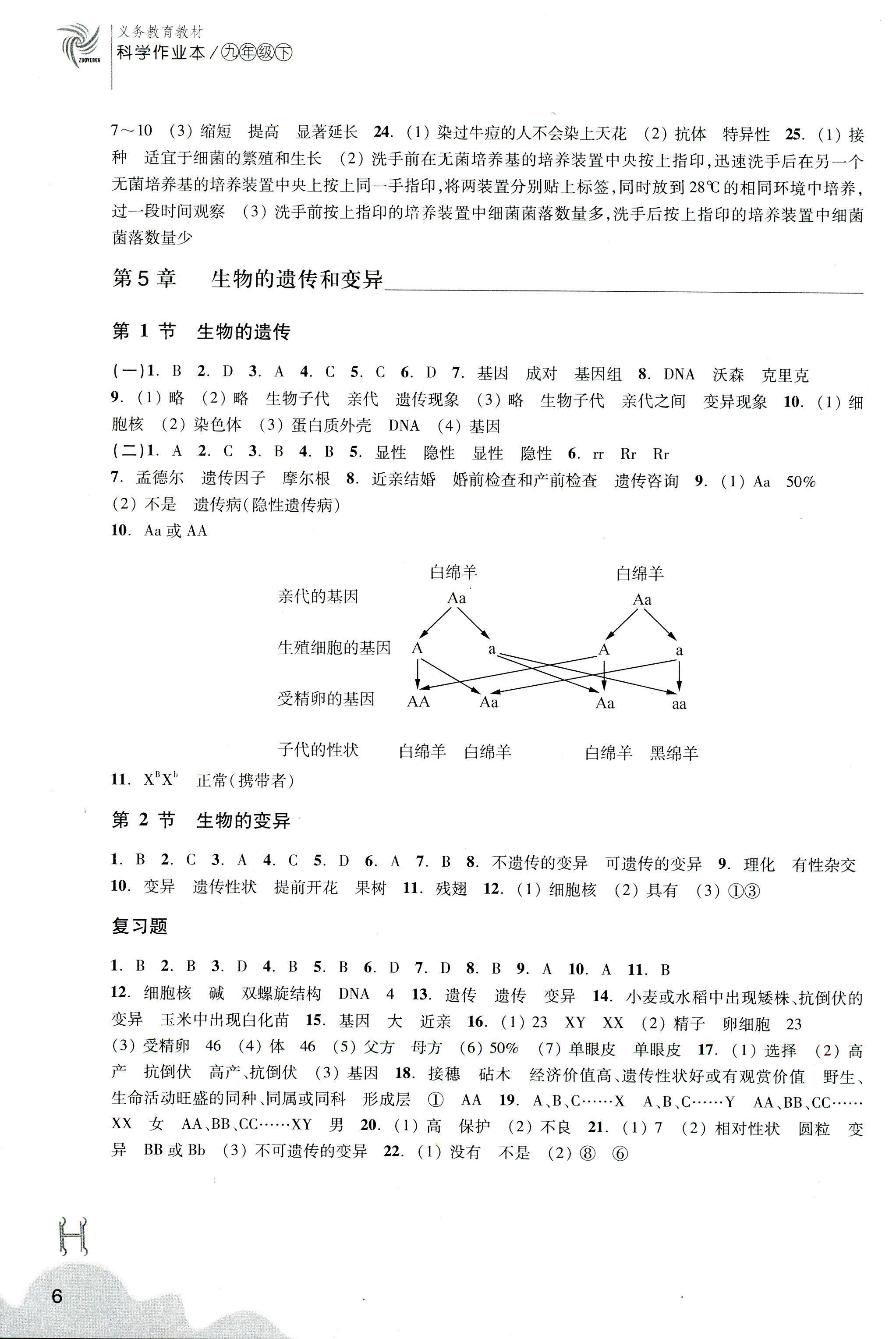 科學作業(yè)本（AB本） 第6頁