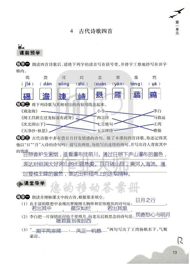 作业本 第13页