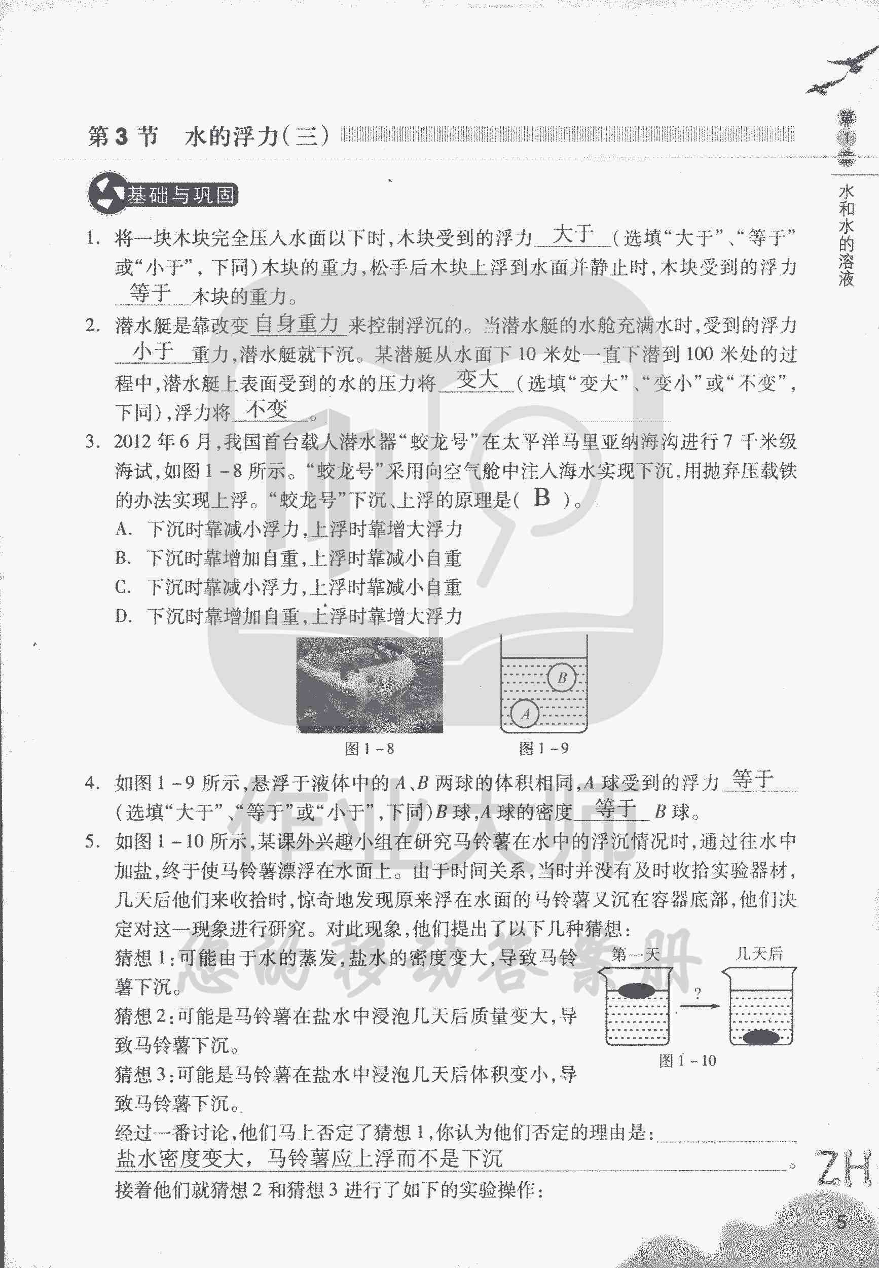 作业本B 第5页