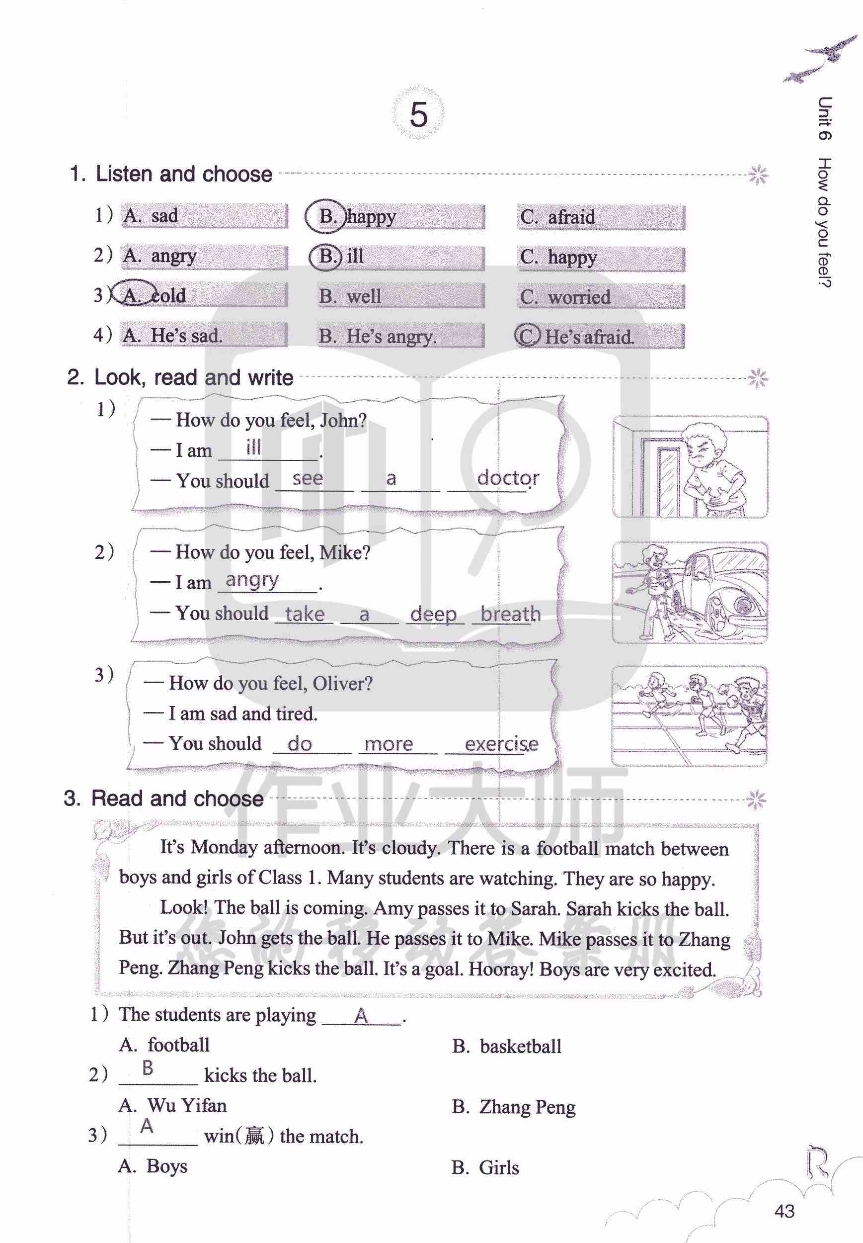 英語(yǔ)作業(yè)本 第43頁(yè)