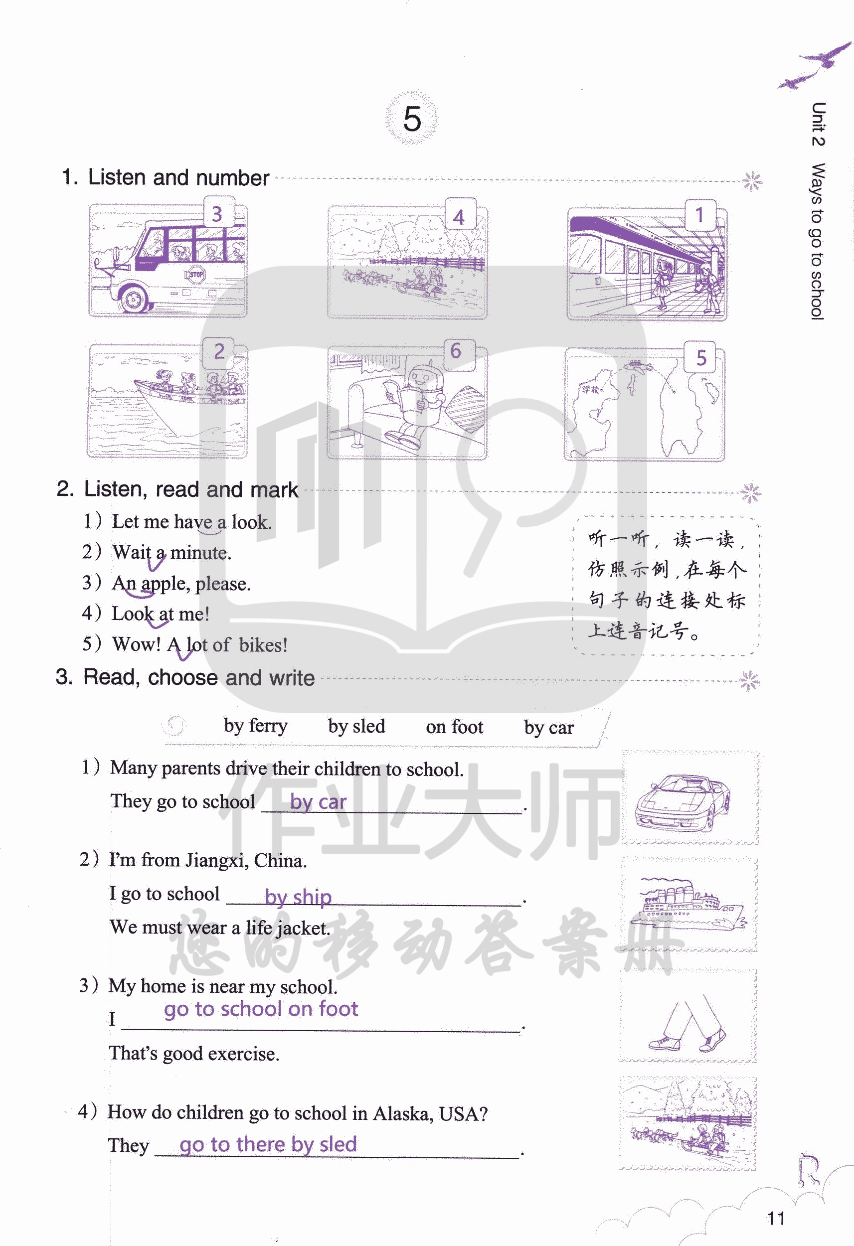 英語作業(yè)本 第11頁