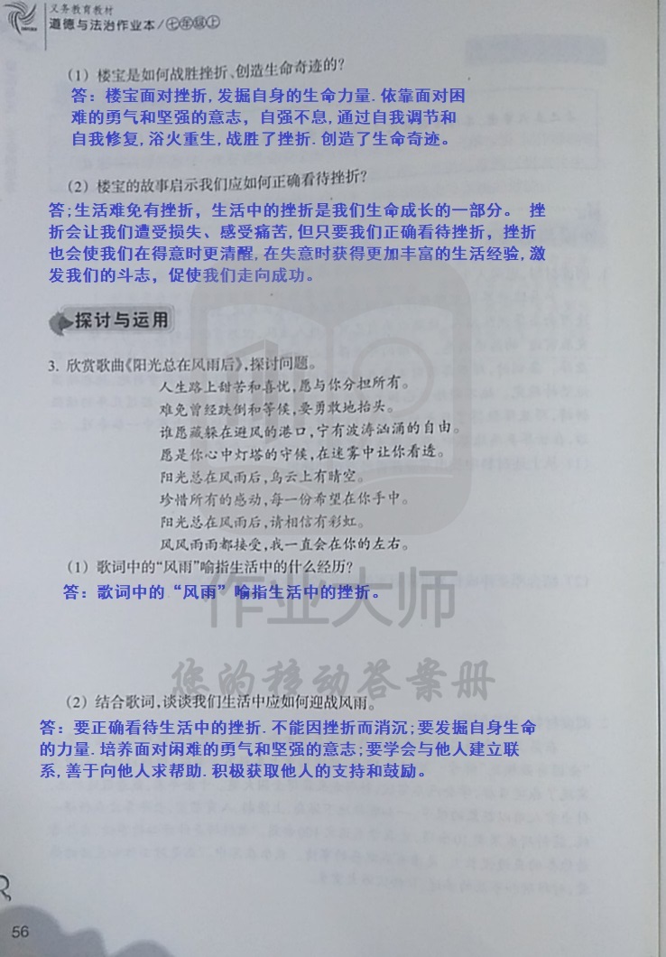 作業(yè)本（標(biāo)準(zhǔn)答案） 第56頁