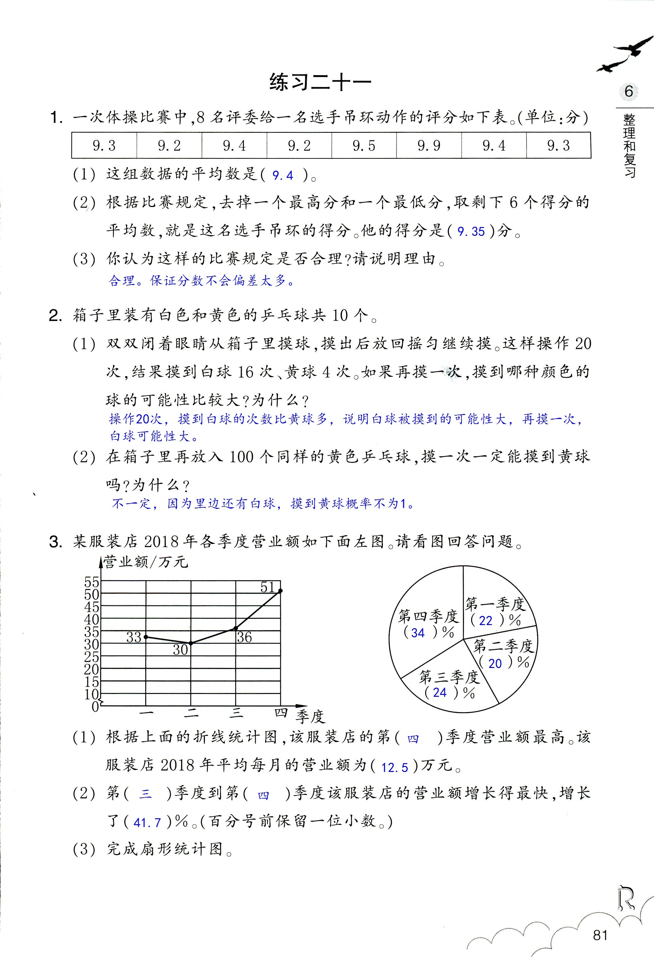 數(shù)學(xué)作業(yè)本 第81頁(yè)