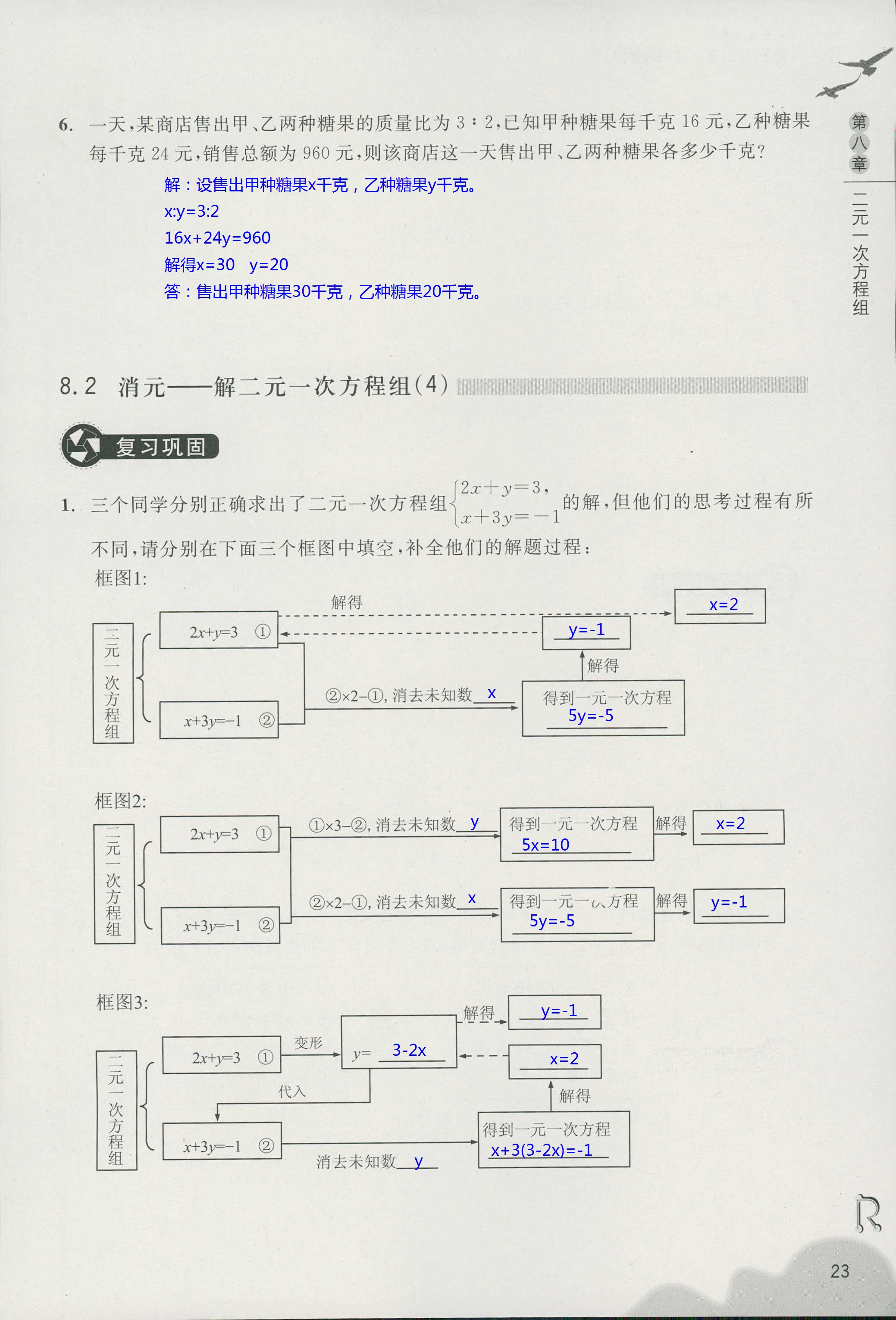 义务教育教材作业本 第23页