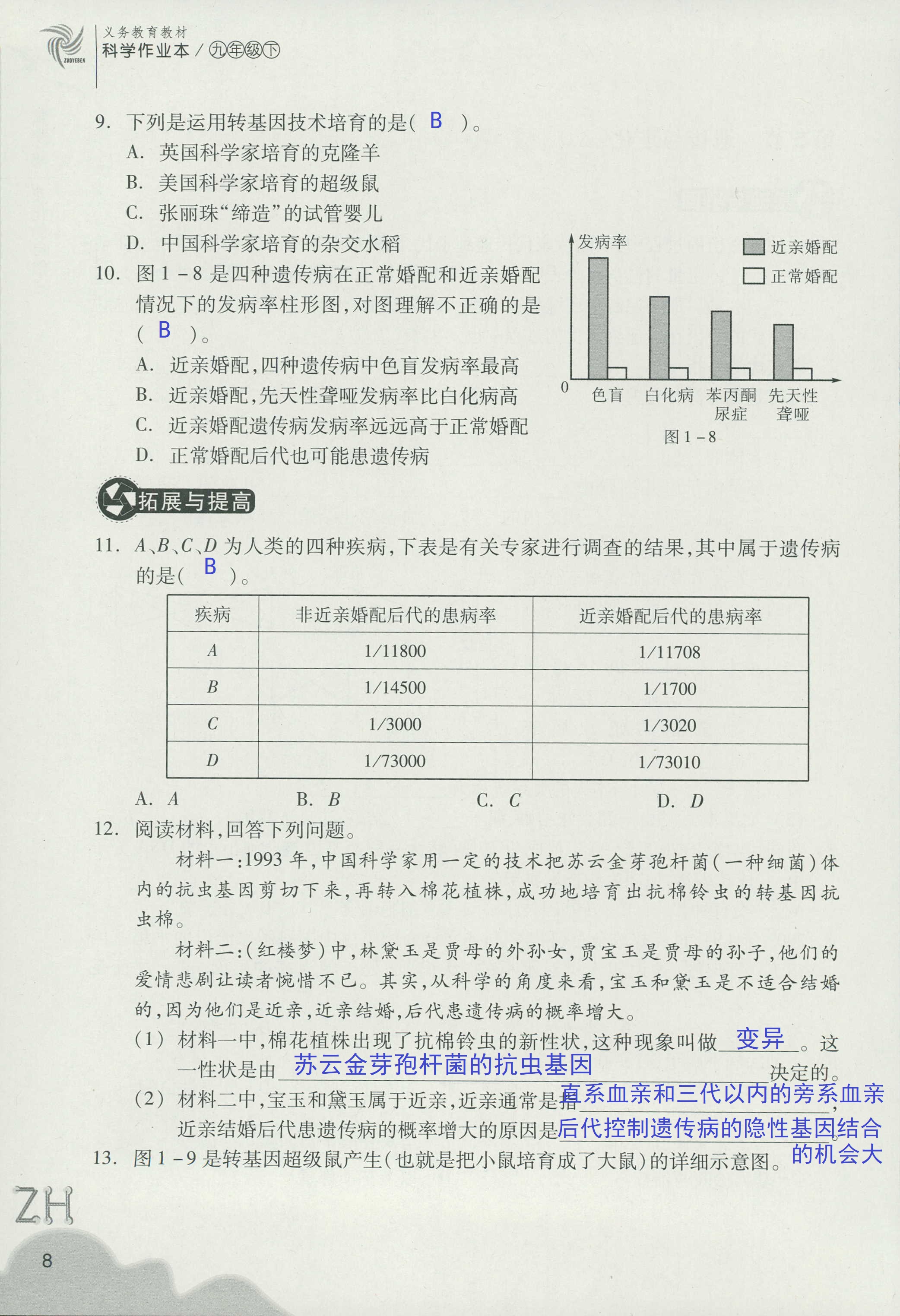 作业本B 第8页