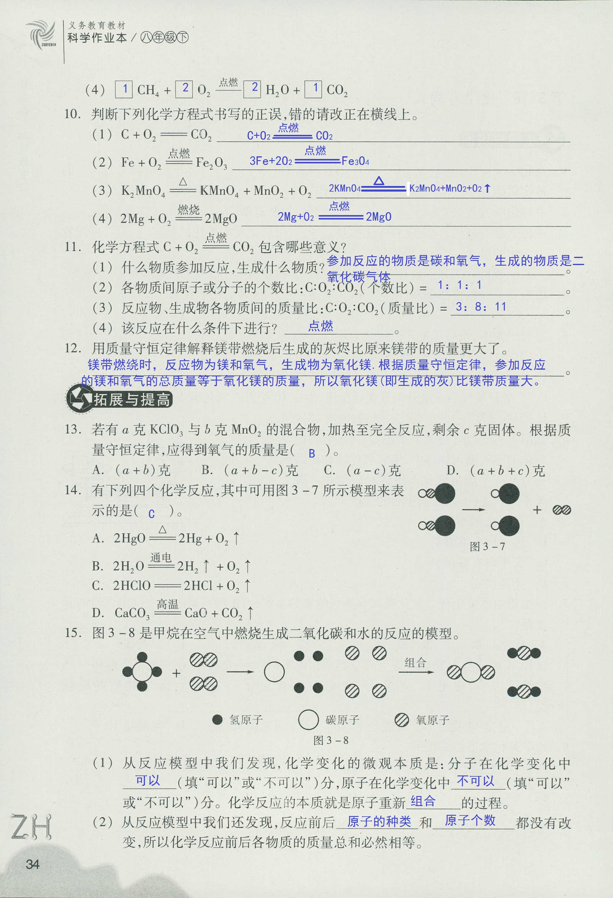 作业本B 第34页