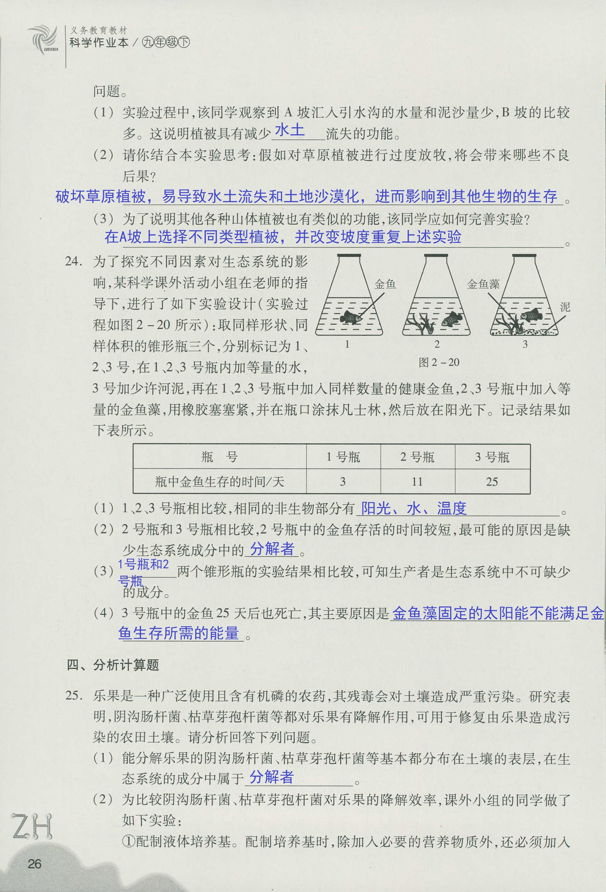 作业本A 第26页