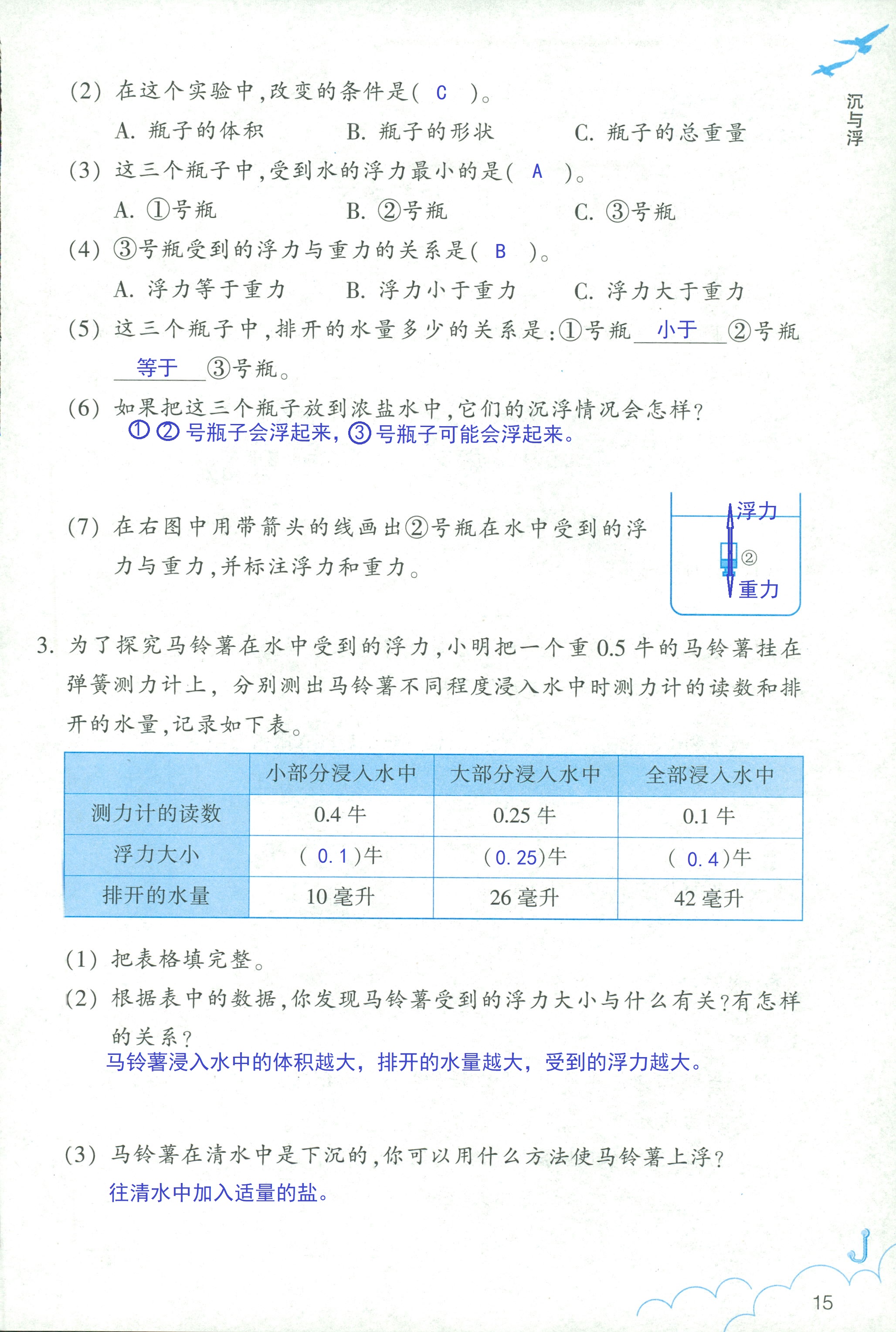 2020年科學作業(yè)本五年級下冊教科版浙江教育出版社 第14頁